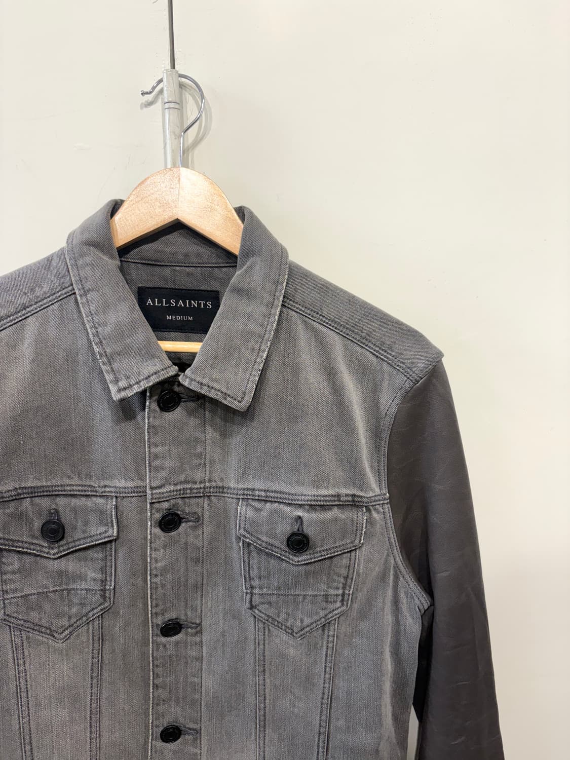 올세인츠 암 레더 데님 트러커 자켓 상품이미지3