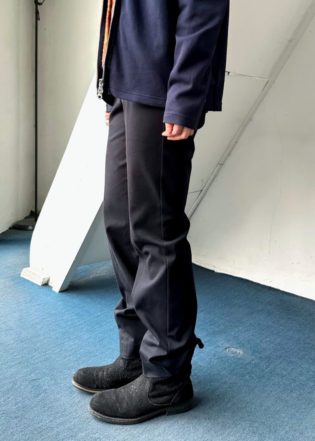 Cotton poly stretched panel trousers 상품이미지9