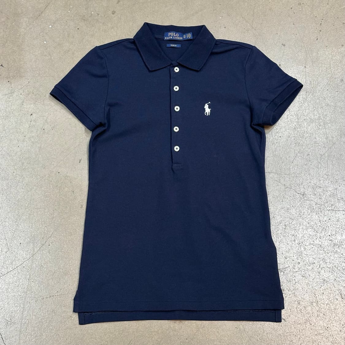 XS 폴로랄프로렌 여성용 네이비 반팔 카라티 상품이미지2