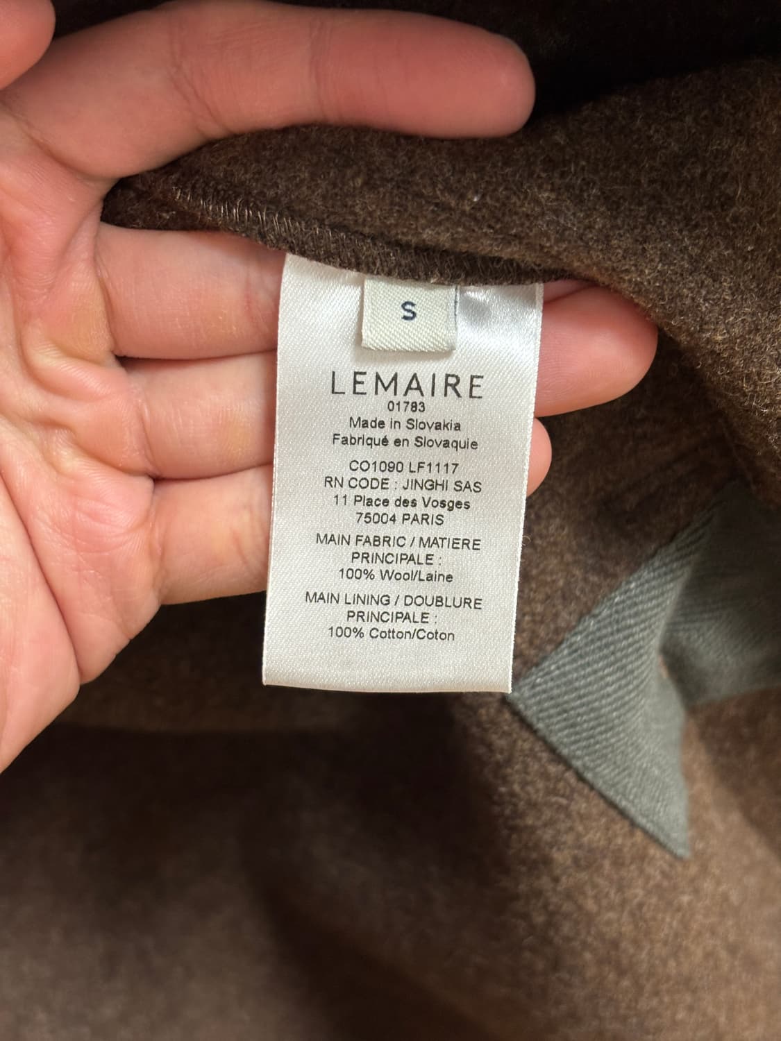 [S] 르메르 24FW 랩코트 브라운 (Brown Chine) 상품이미지5