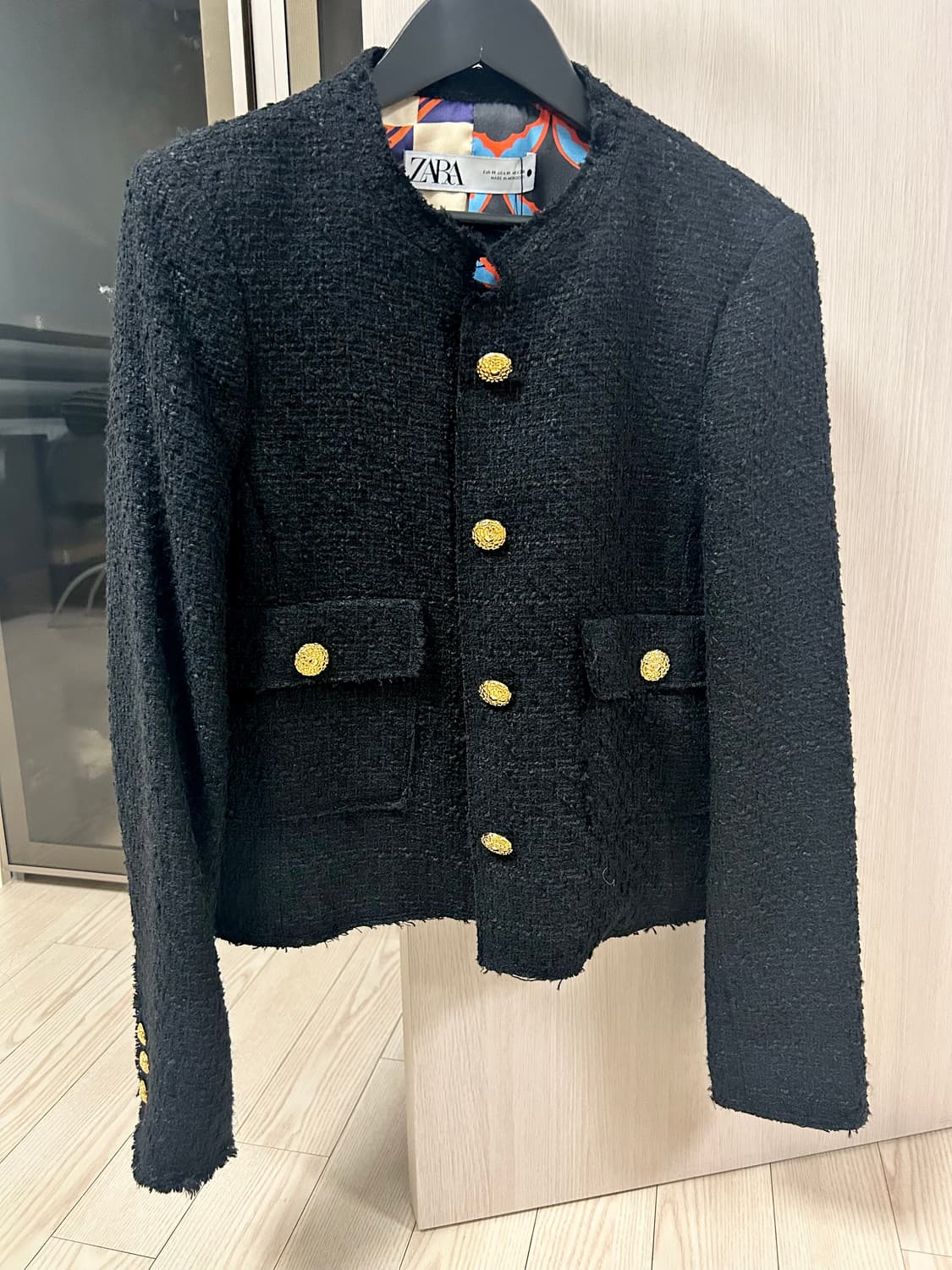 자라 블랙 스트럭처 트위드 자켓 상품이미지1