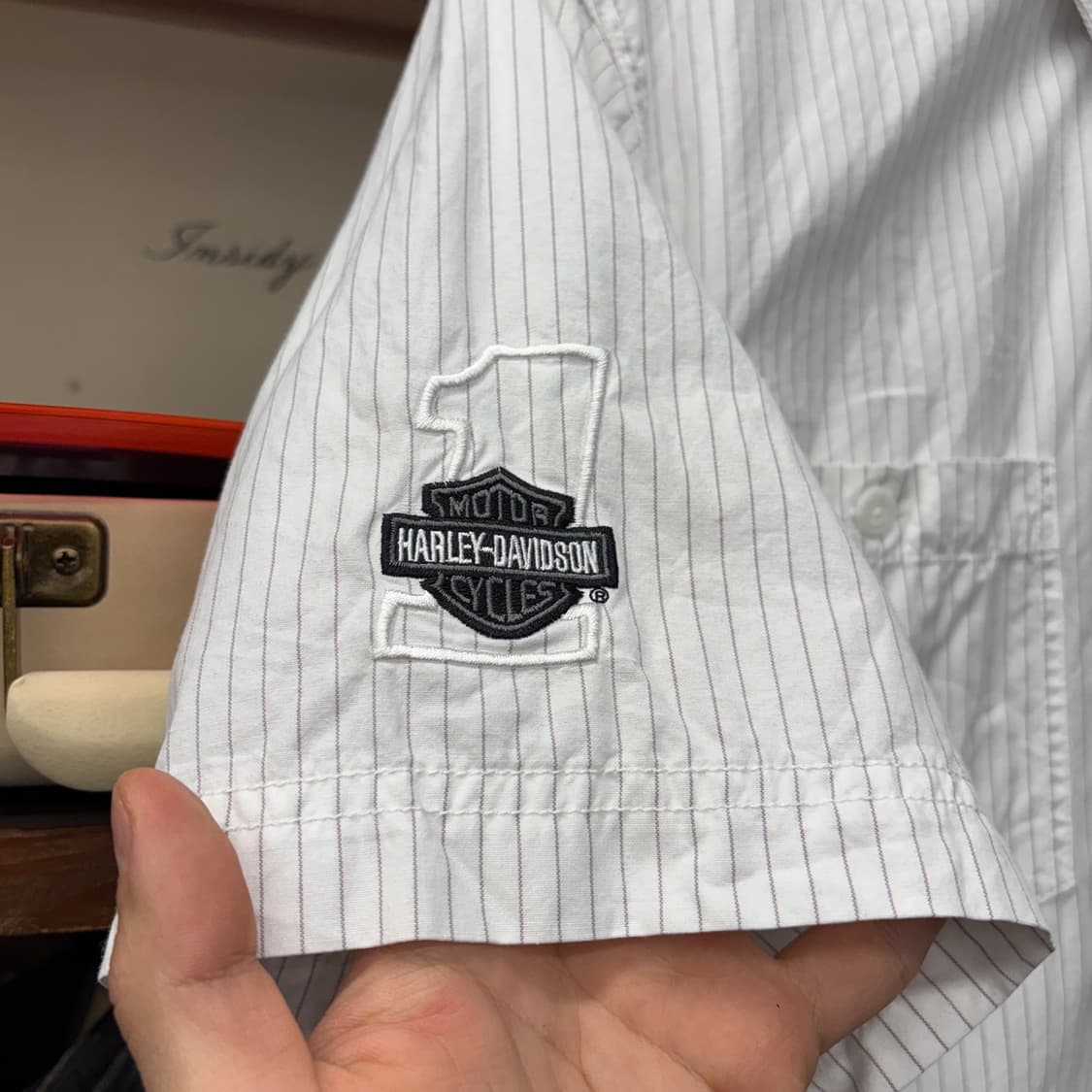 00s 할리데이비슨 레이싱 라인 핀스트라이프 퍼포먼스 셔츠 N1293 상품이미지7