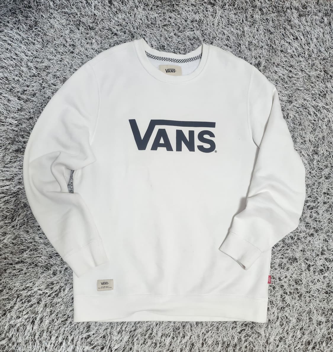 반스 흰색 기모 맨투맨 105 상품이미지1