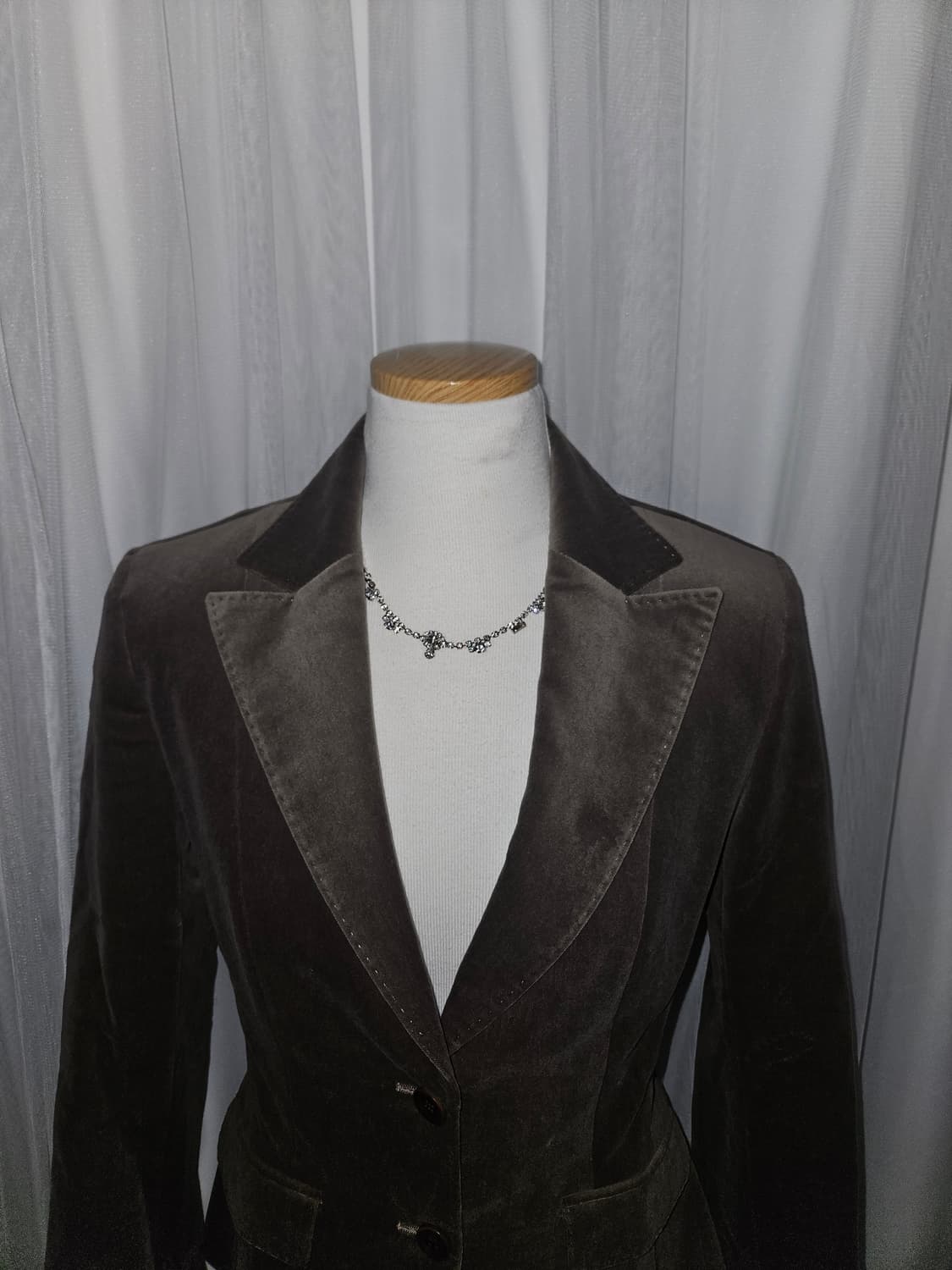 kumikyoku 빈티지 히메 브라운 벨벳 블레이저 상품이미지2