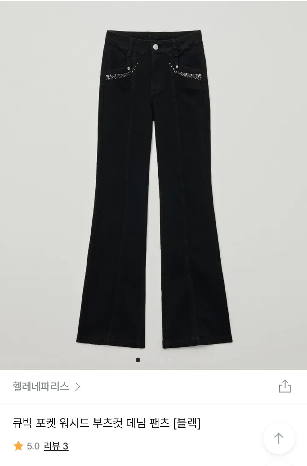 큐빅 포켓 워시드 부츠컷 데님 팬츠 [블랙] 상품이미지2