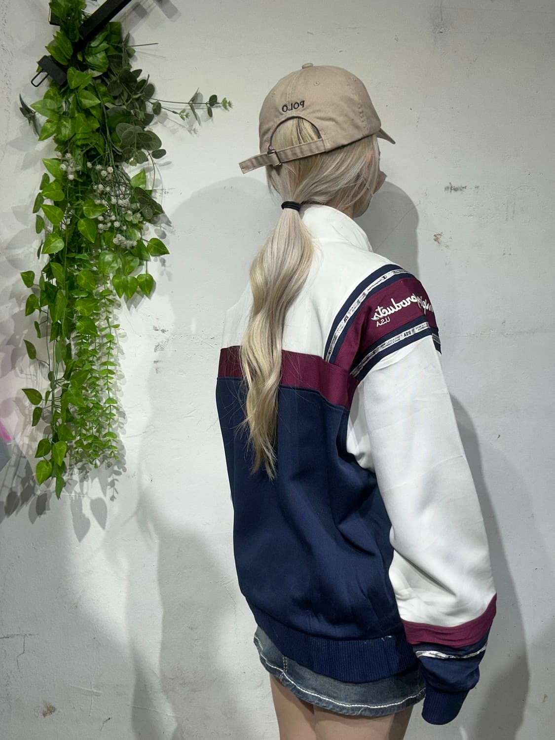 챔피온 화이트 네이비 오버핏 트랙탑 져지 상품이미지3