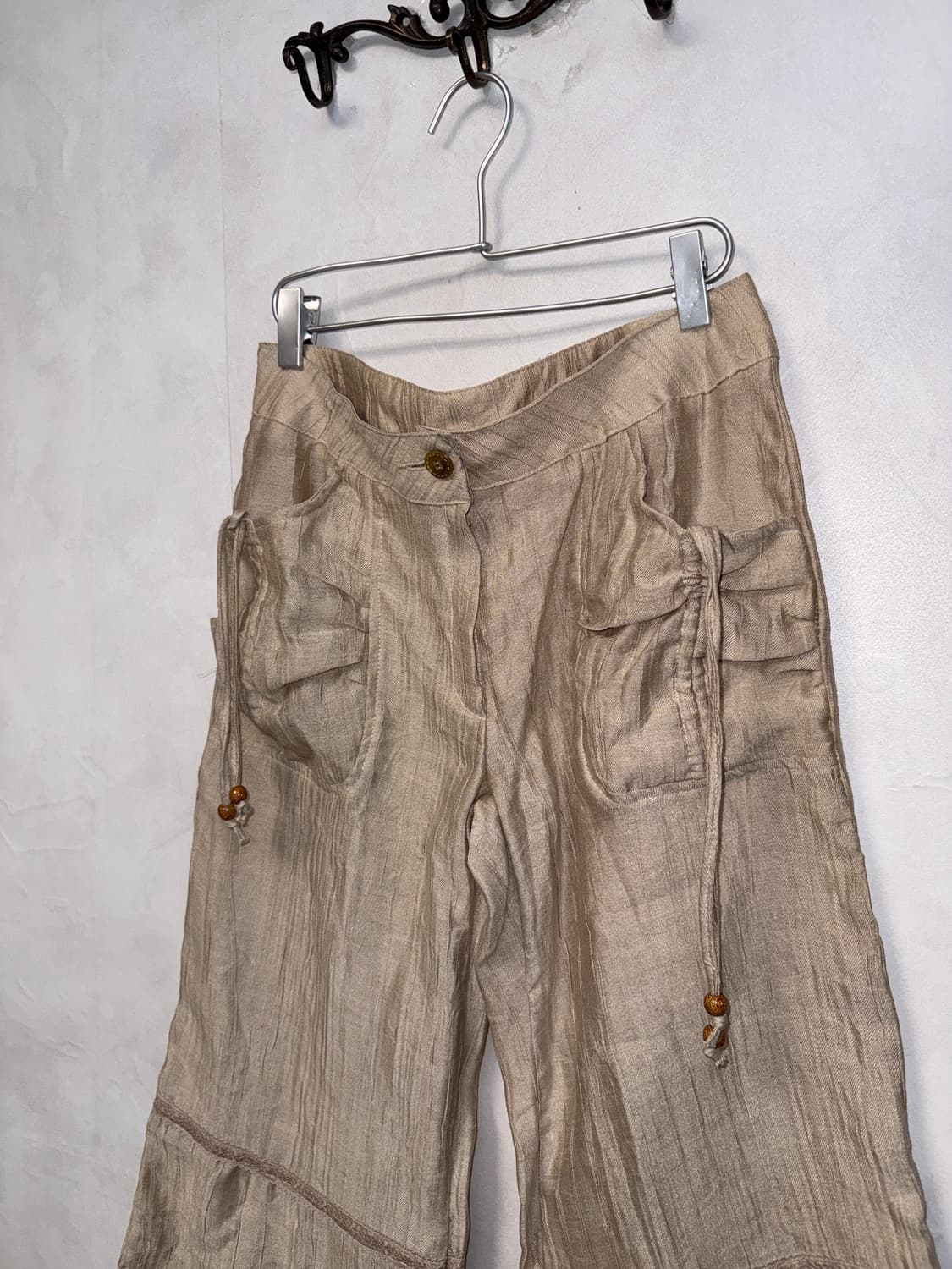 Beige shirring pocket lace bootscut pt 상품이미지4