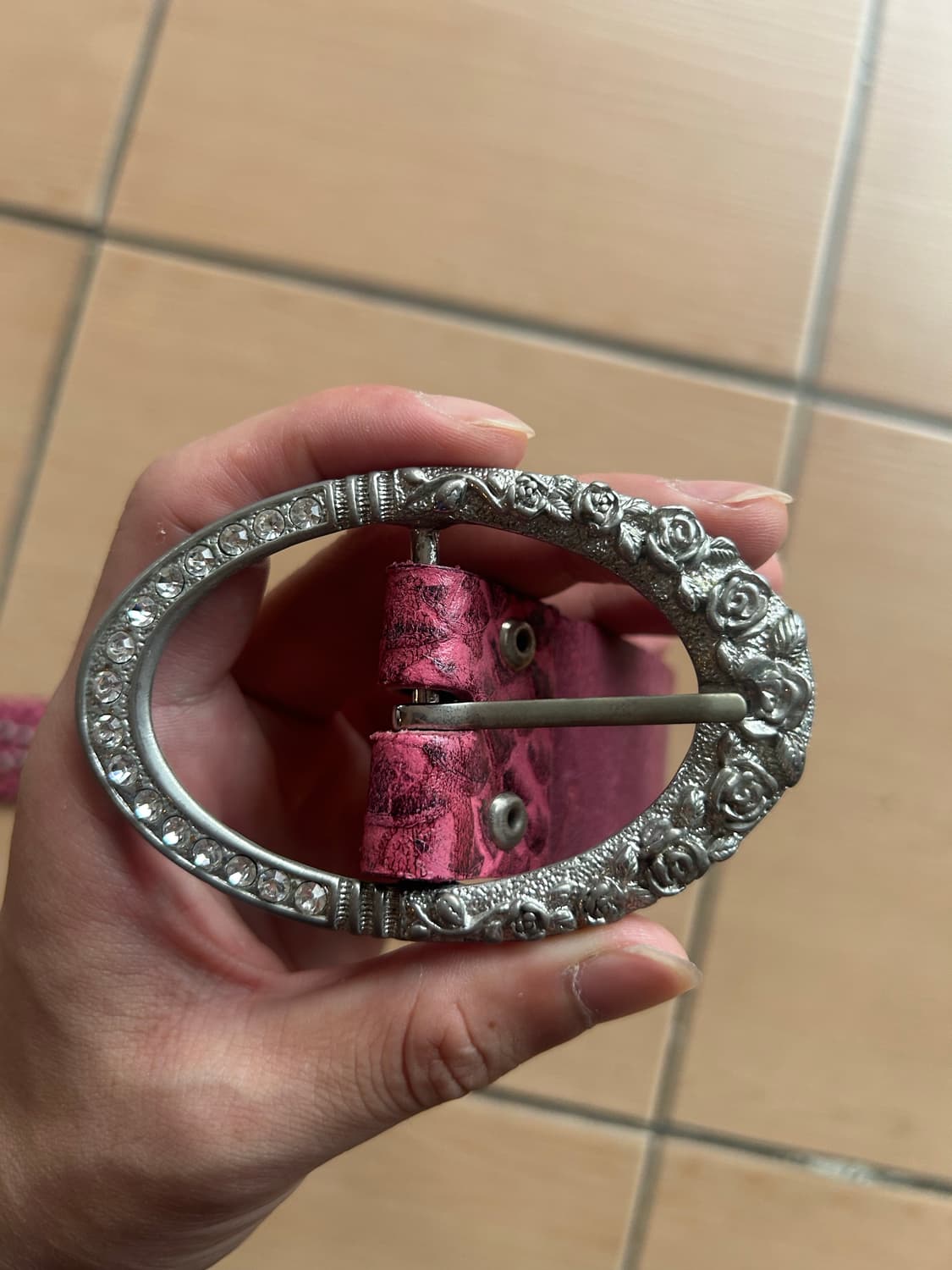 Vintage pink stud belt 상품이미지3