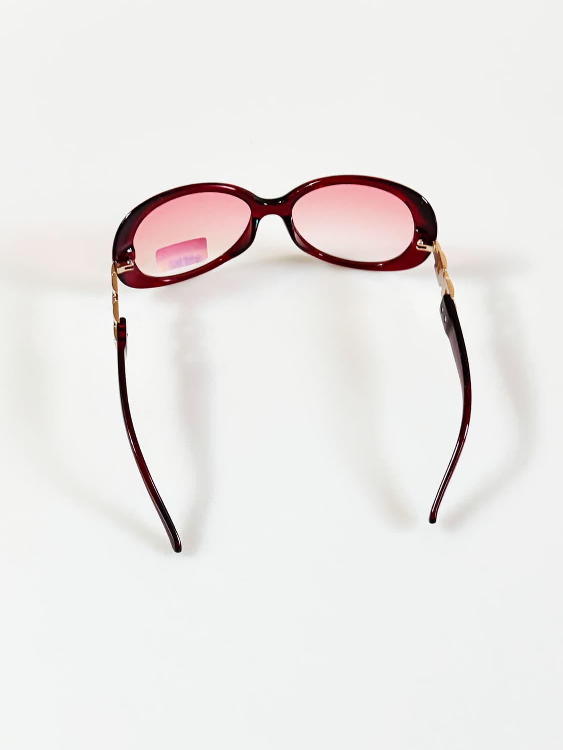 버건디 오버사이즈 볼드 스퀘어 프레임 빈티지 틴트 선글라스 상품이미지5