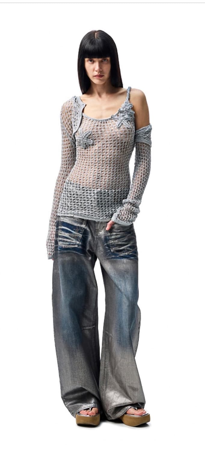 원진스튜디오 실버 데님팬츠 L 상품이미지2