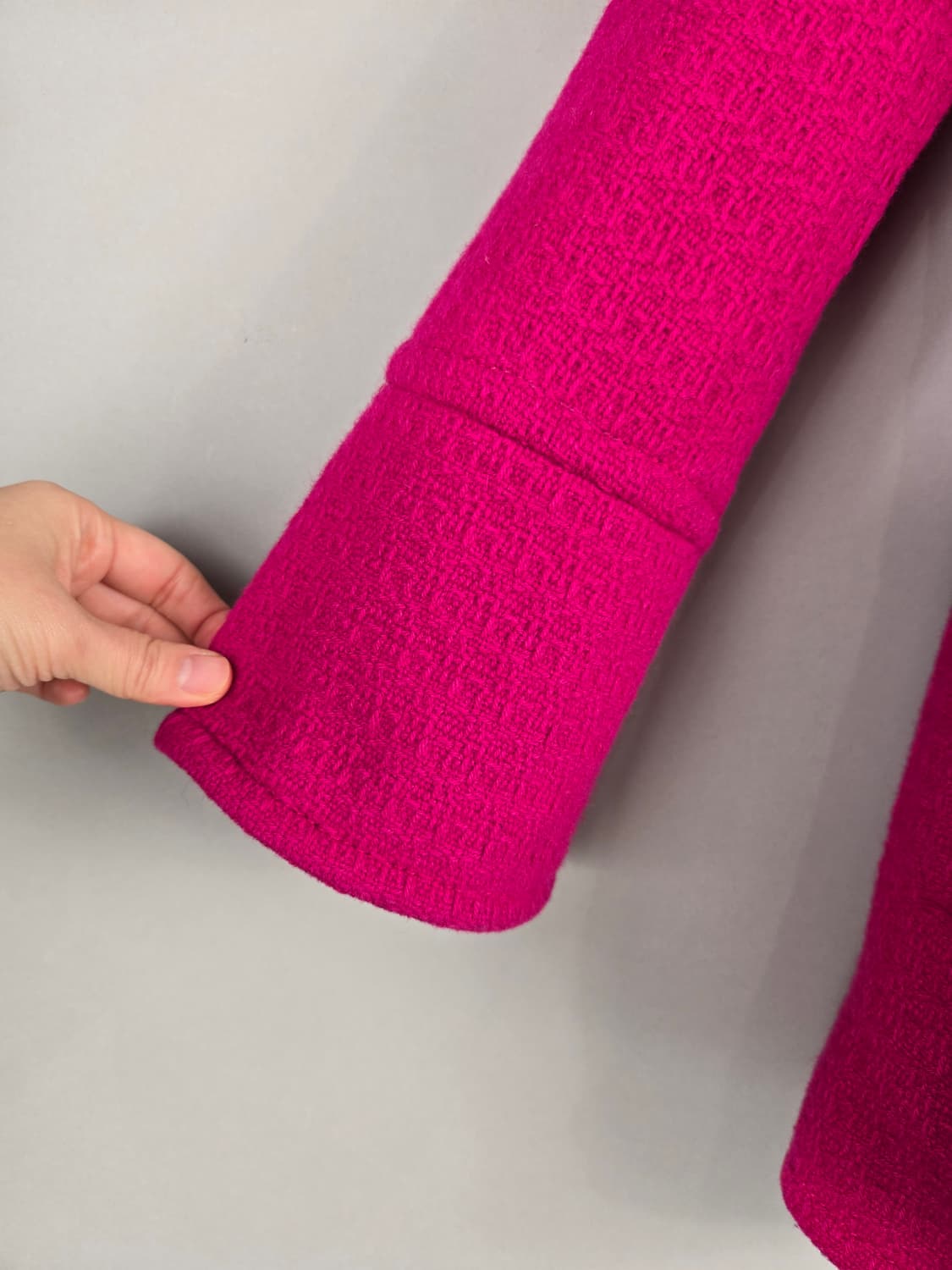 [무료배송]오즈세컨 55 여성 밍크 배색 울 코트 푸시아 핑크 상품이미지4