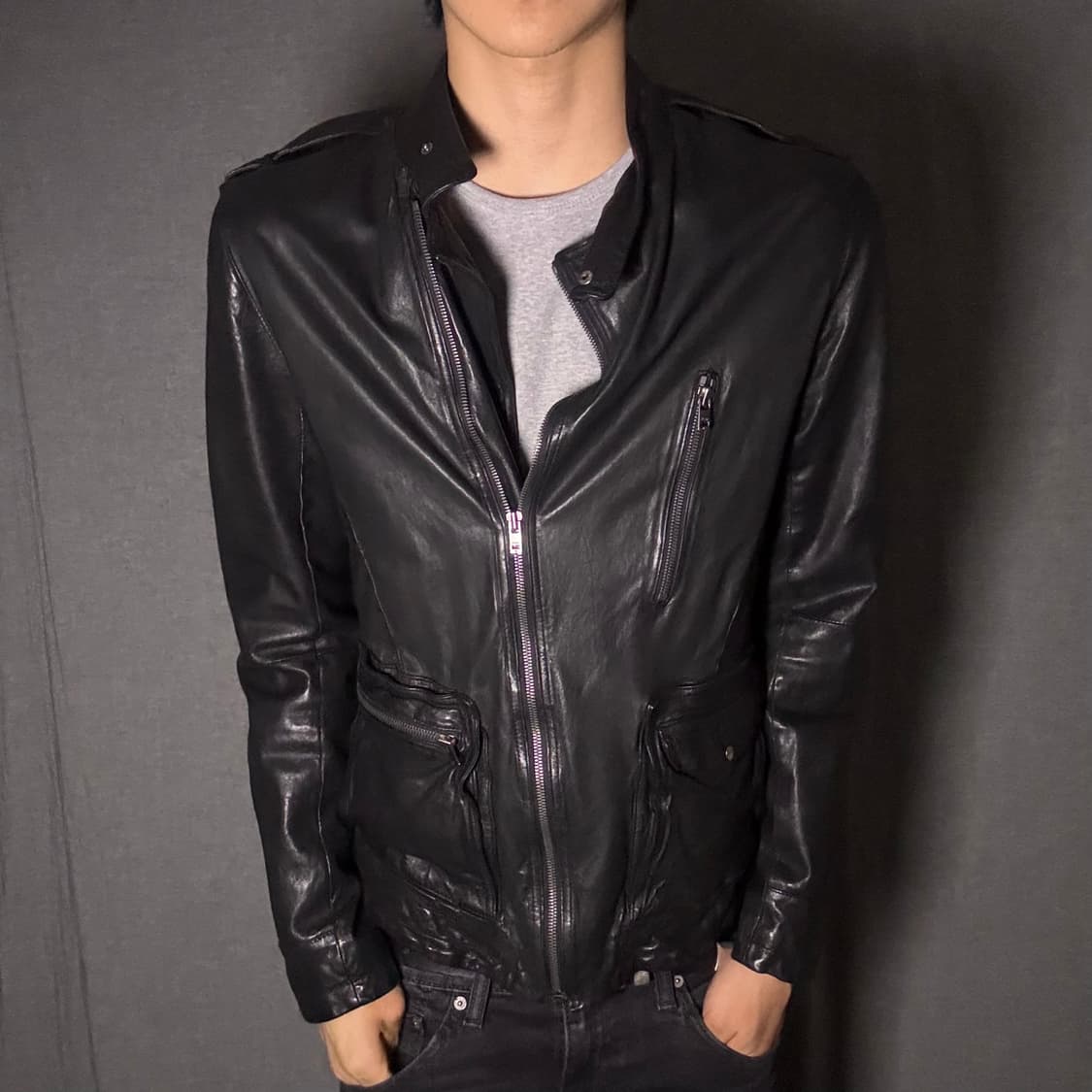 lamb skin leather jacket 상품이미지1