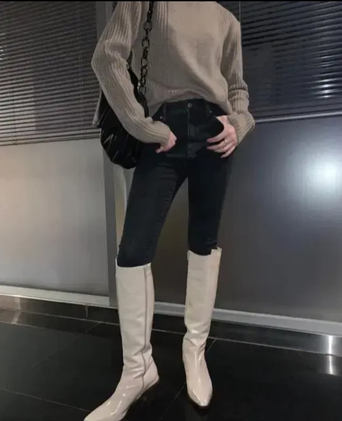 마땡킴 골지 니트탑 프리사이즈 상품이미지3