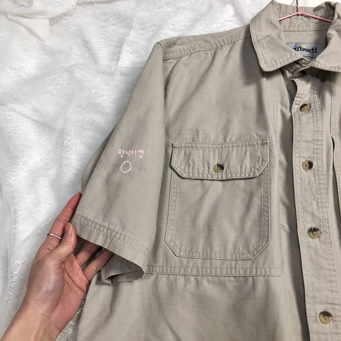 칼하트 베이지 대대장 아우터 셔츠 상품이미지4