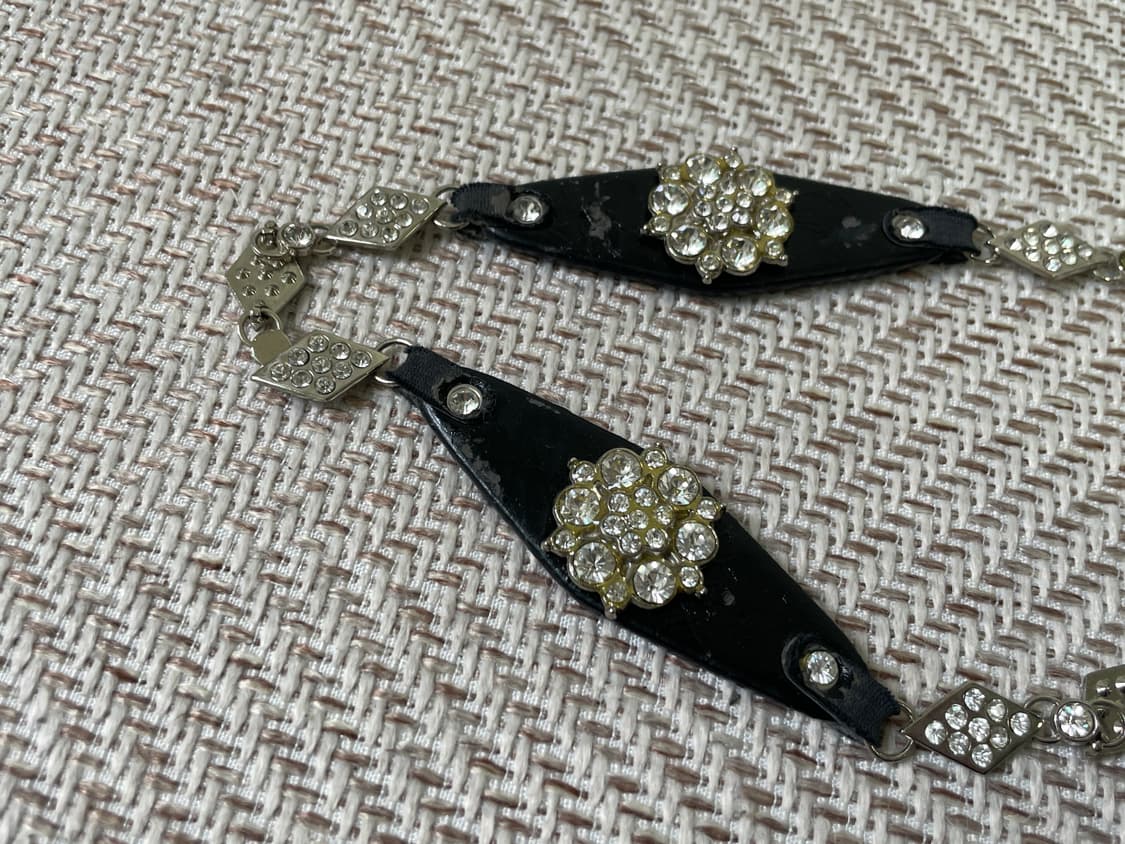 빈티지 더블 스터드 실버 큐빅 벨트  상품이미지7