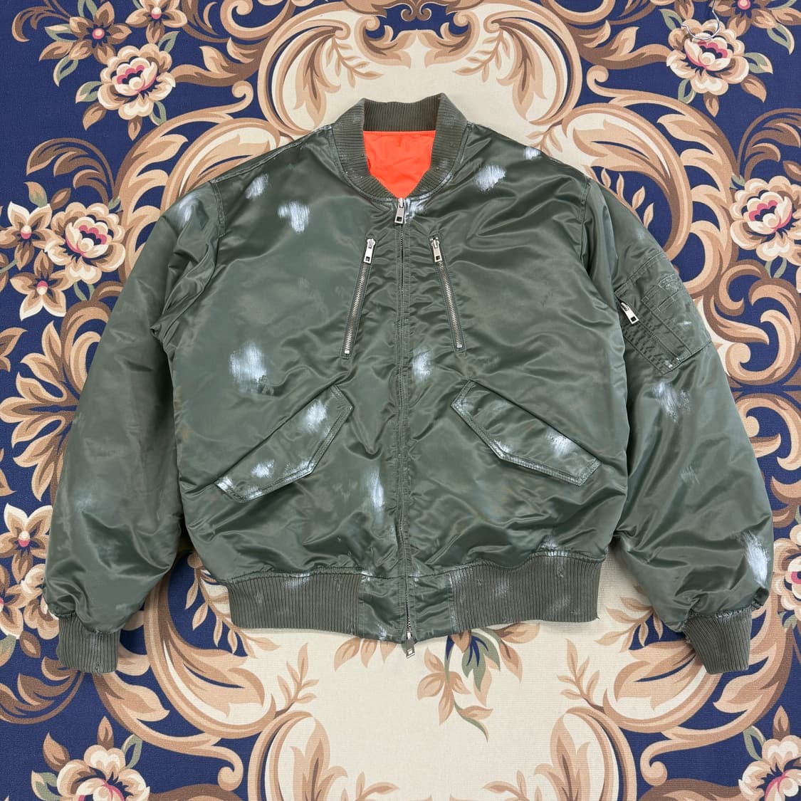 (L)노트르아트스 NORTEARTS 더블지퍼 MA-1자켓(올리브) 상품이미지1