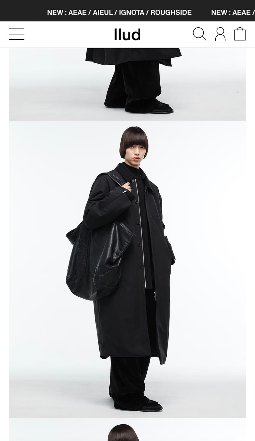 알렌느 24fw 패디드 롱 맥 코트 블랙 상품이미지5
