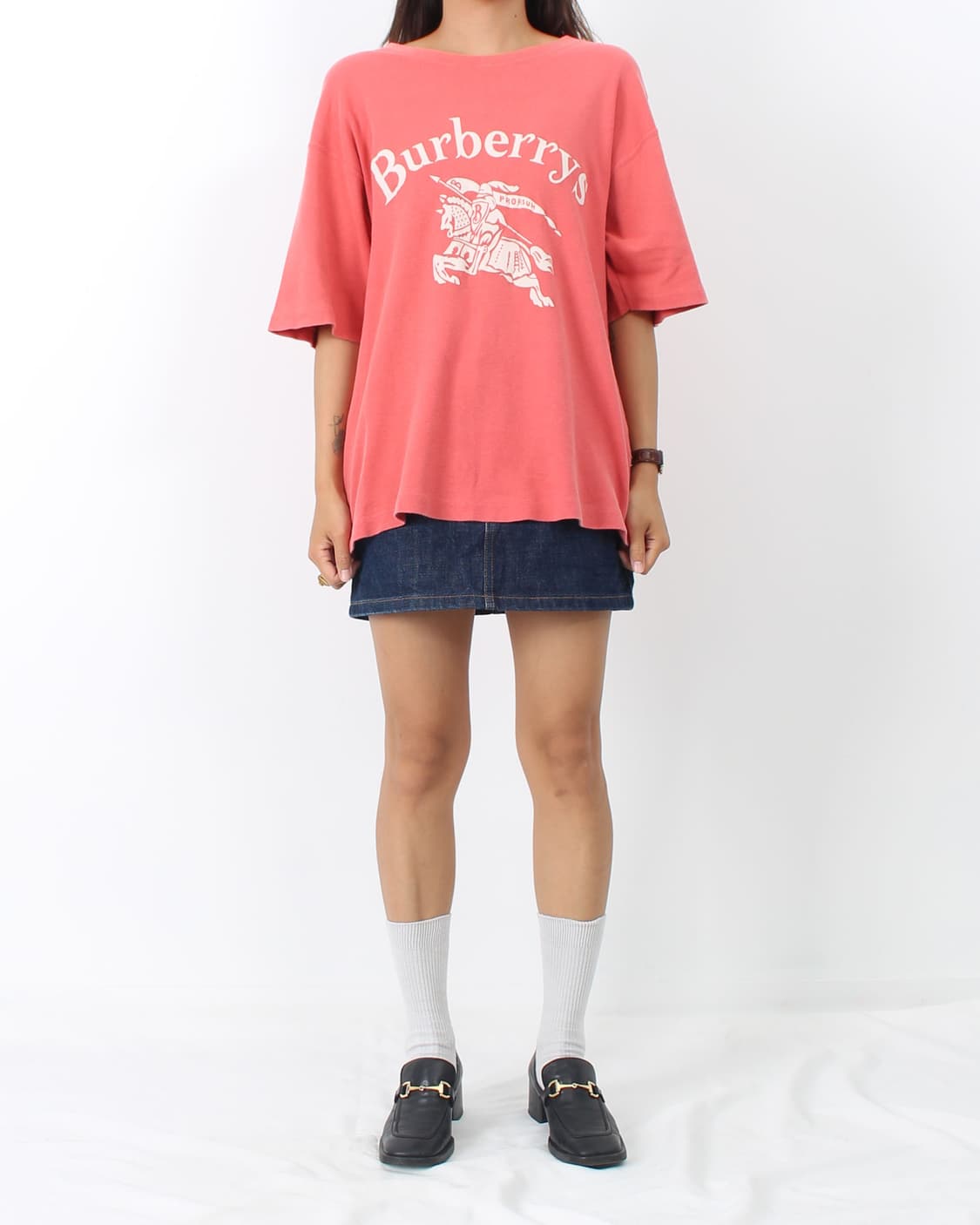 버버리 핑크 오버핏 티셔츠 상품이미지3