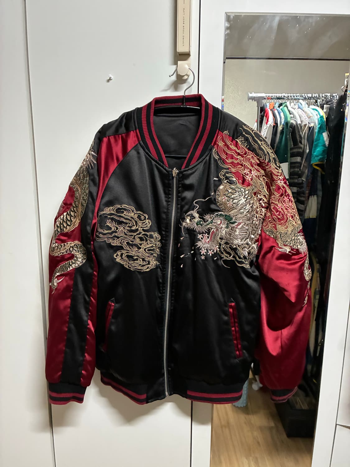 👕 일본판 오리지널 제페니즈 빈티지 리버서블 스카쟌 L/100 상품이미지1