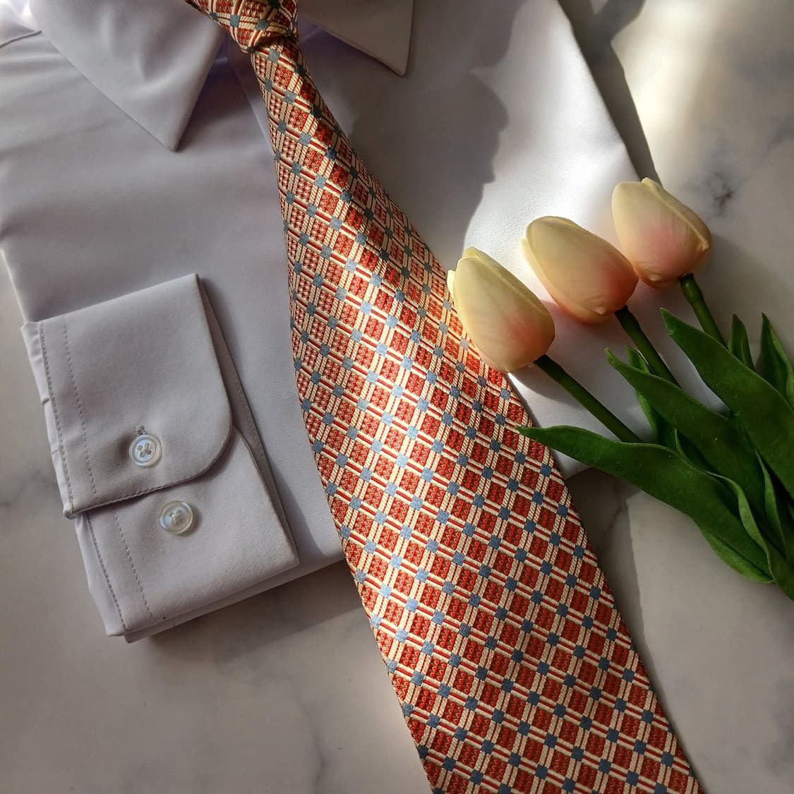 크리스찬 디올 실크 레드 체크 패턴 넥타이 9.2cm B등급 A18830 상품이미지5