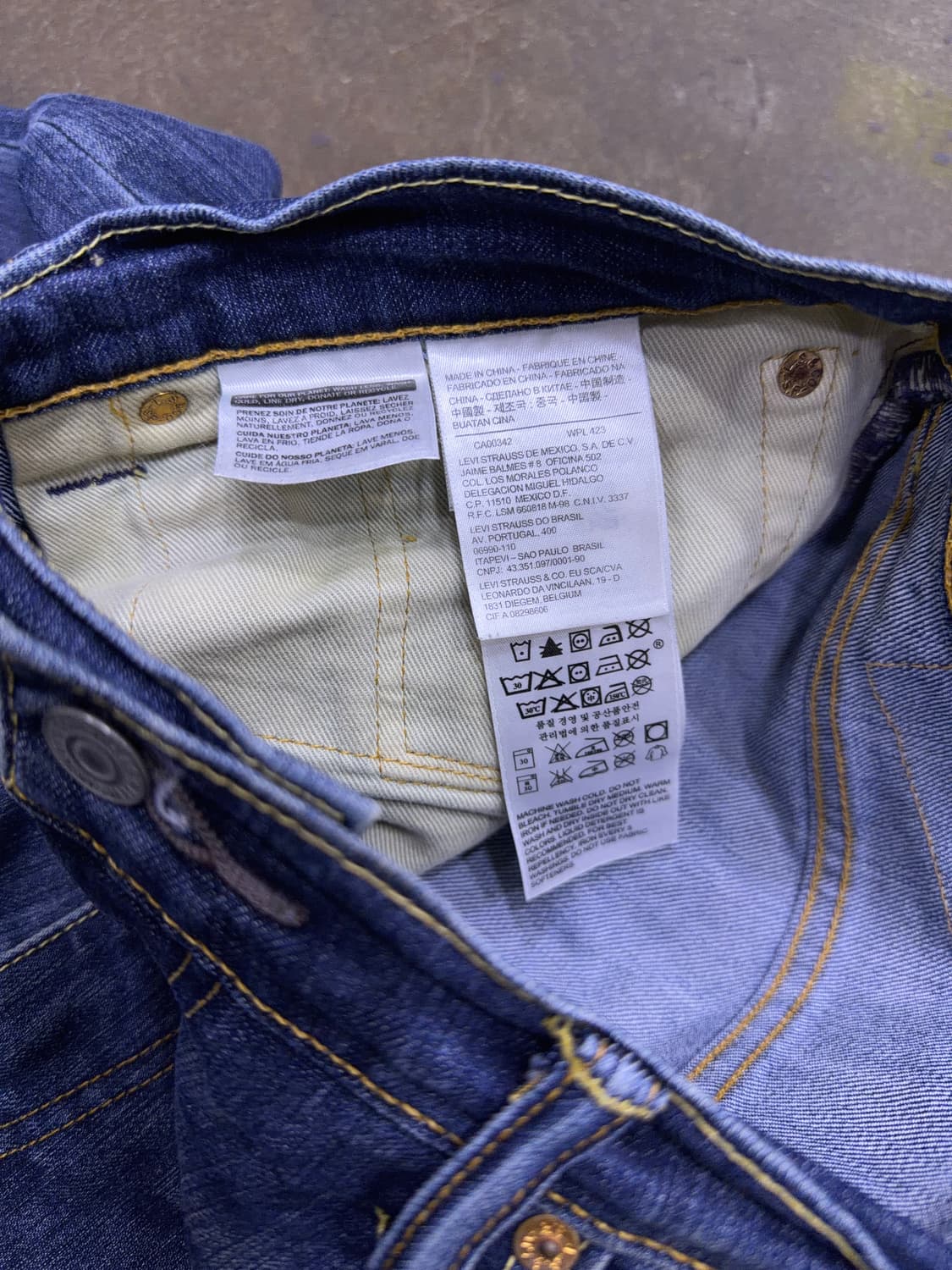 리바이스 502 테이퍼드핏 빈티지 워싱 데님팬츠 36 상품이미지9