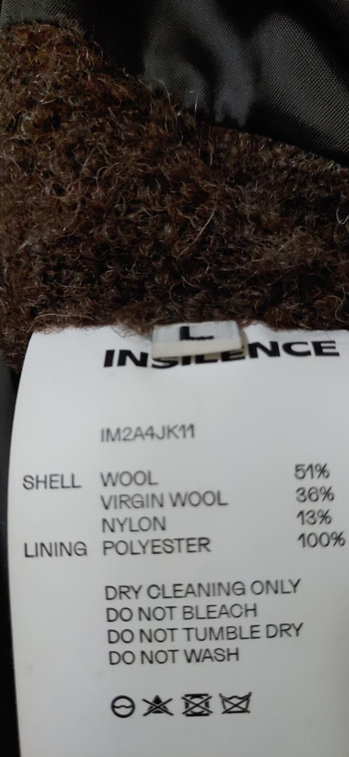 인사일런스 브라운 부클 울자켓 팝니다 상품이미지3