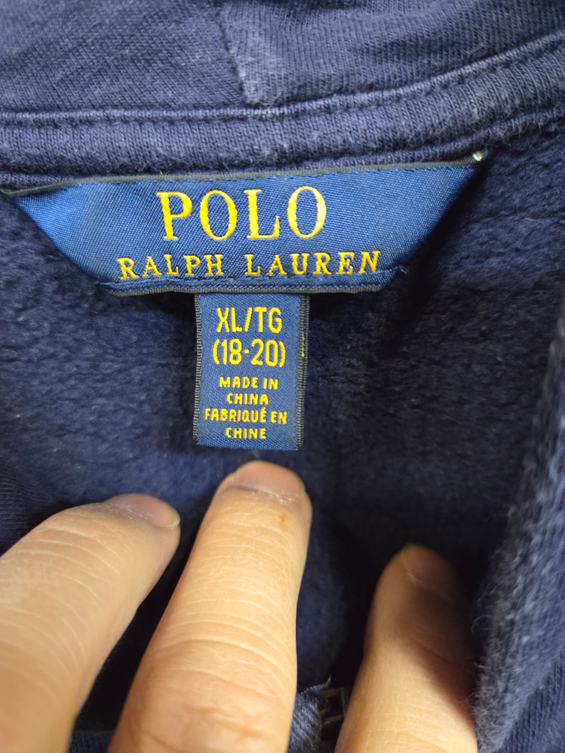 폴로랄프로렌 베어자수 로고 기모 후드집업 18 20 성인 s m 상품이미지3