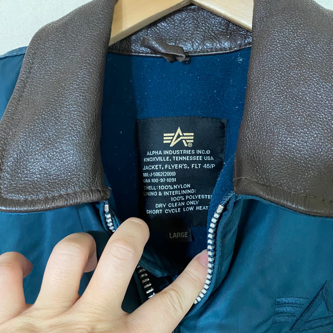 (L)알파인더스트리 cwp-45 가죽패치 자켓 상품이미지2