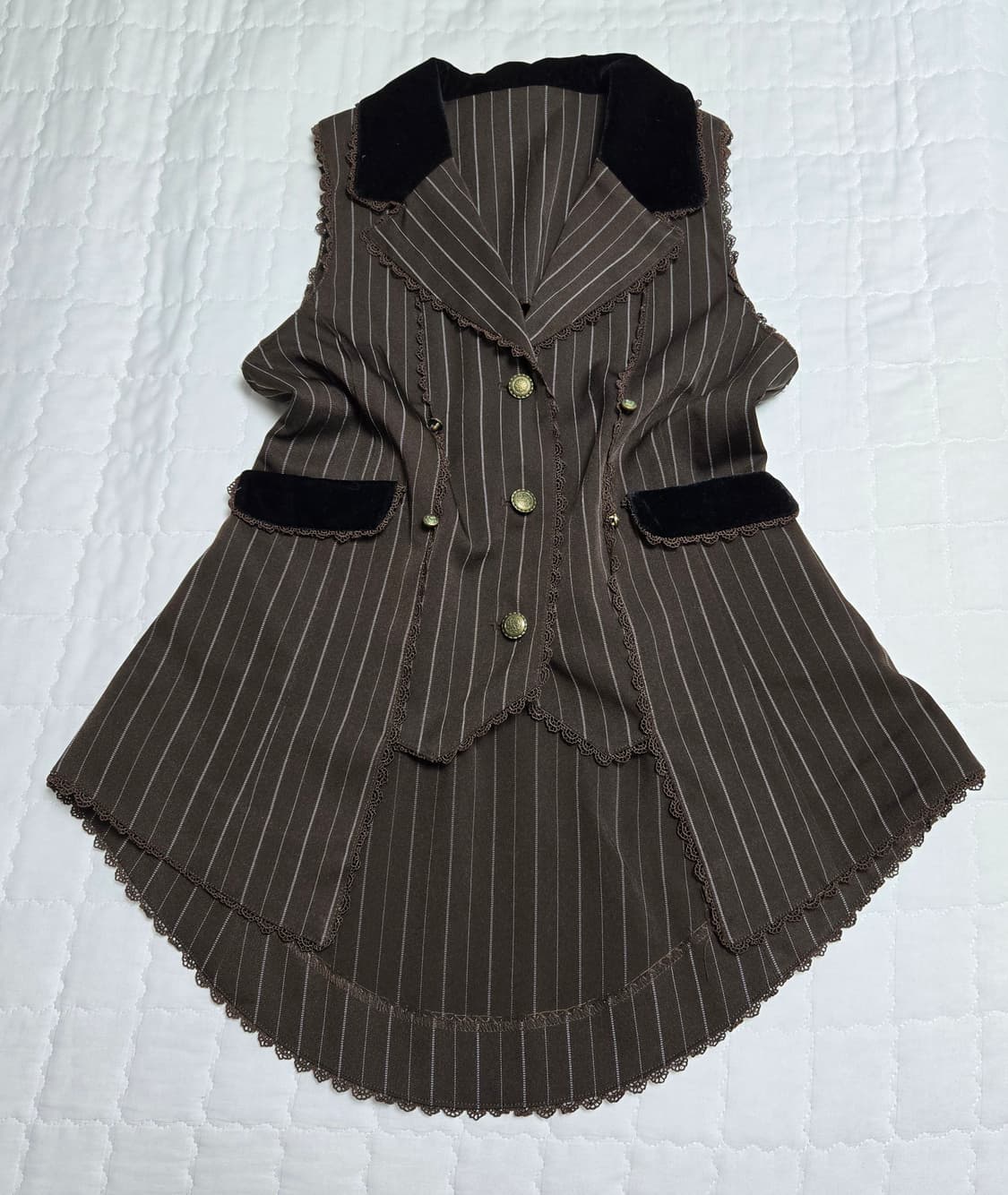 엑시즈팜 엑팜 베스트 조끼 브라운 라떼 갸루 상품이미지3