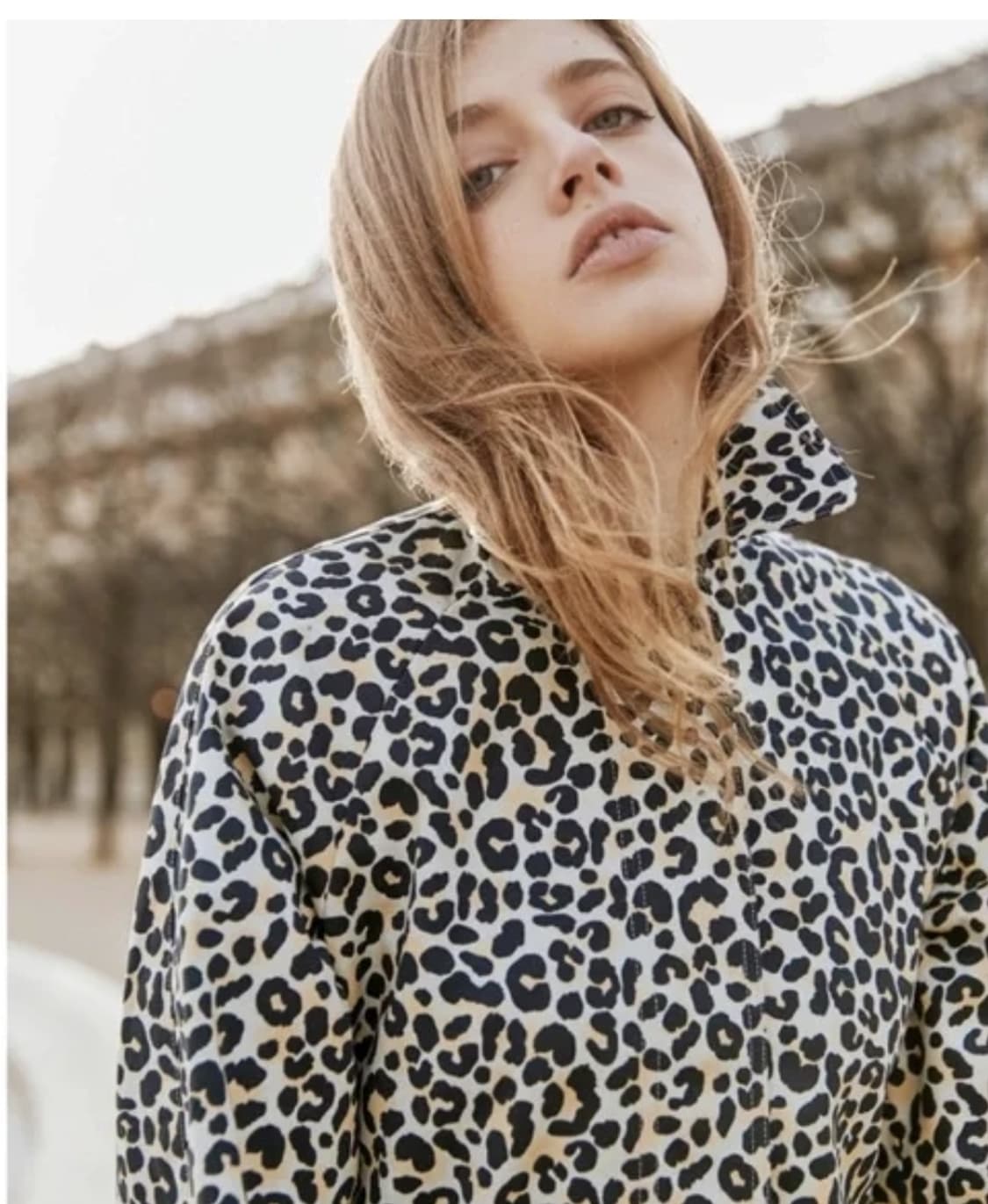 마쥬 MAJE  기욤 레오파드 스트레치 코튼 트렌치 코트 사이즈 36 상품이미지1