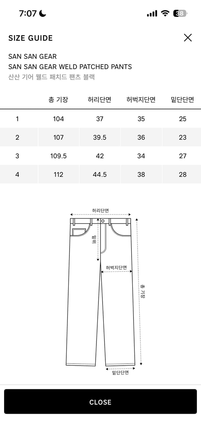 산산기어 웰드 패치드 팬츠 블랙 3사이즈 상품이미지5