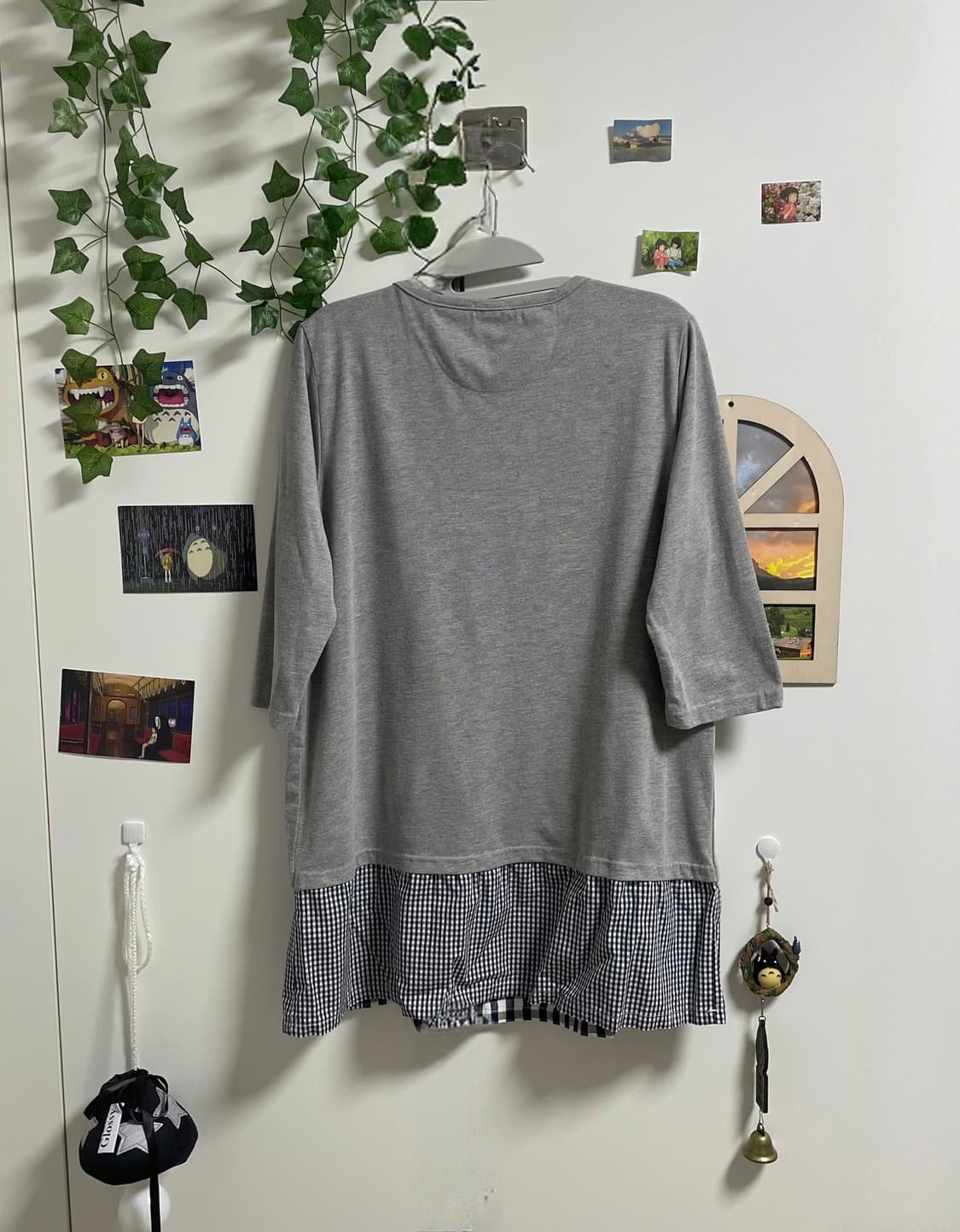 모리걸 바선생 가디건 체크 블라우스 상품이미지2