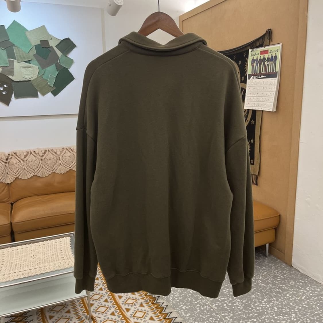 브라운브레스 캐주얼 빈티지 딥말차카키 반집업 맨투맨 M C10855 상품이미지4