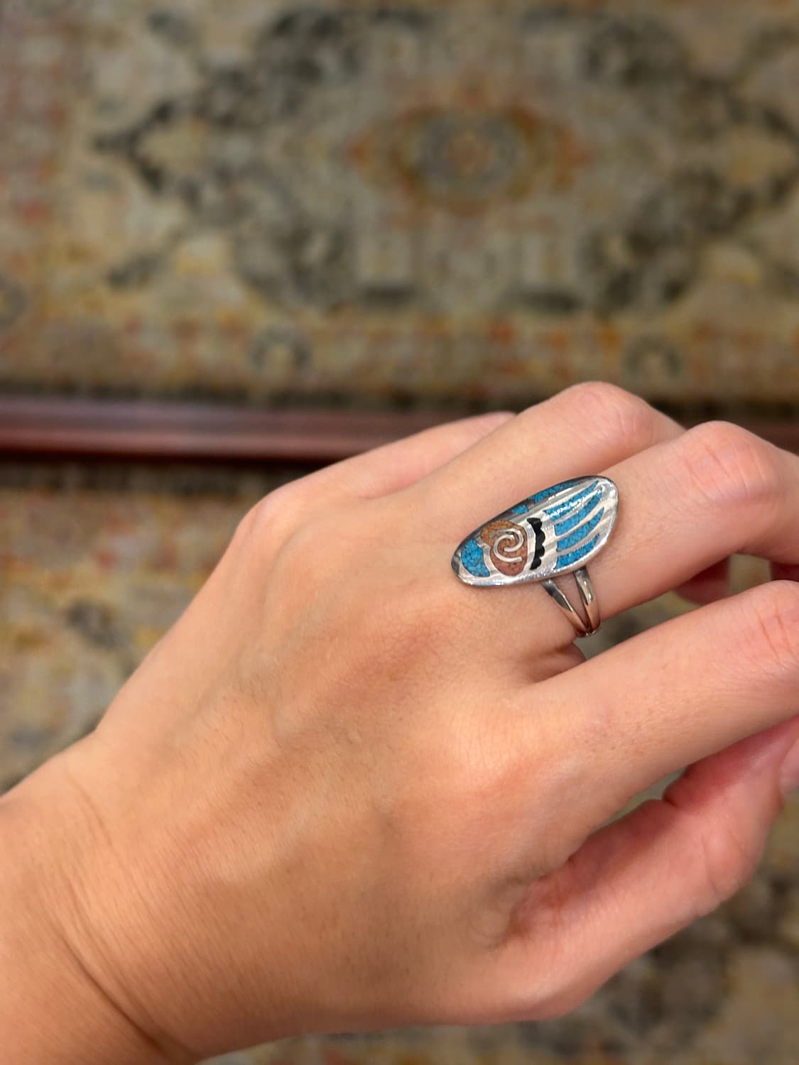 Bear Spirit Inlay 925Silver Ring 상품이미지2