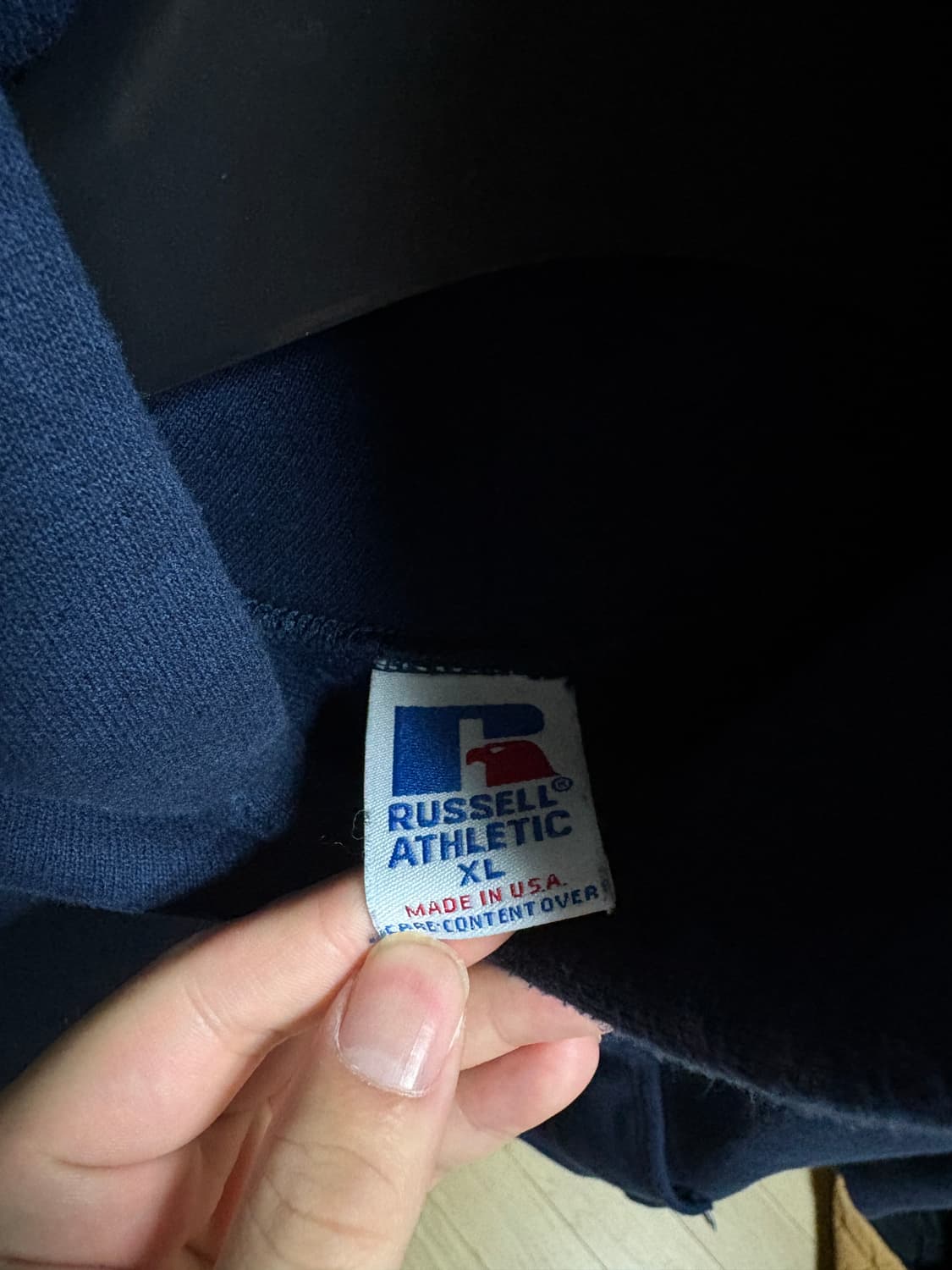 90s usa 러셀 후드 navy XL 상품이미지3