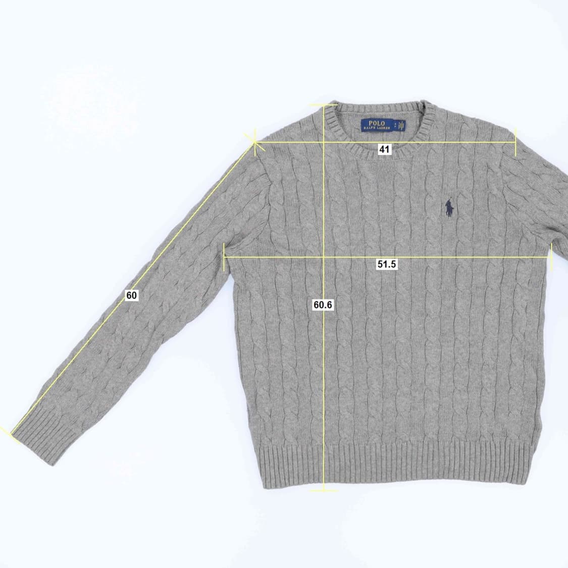 [S] 신형 폴로 랄프로렌 꽈배기 케이블 니트 스웨터 회색 3817 상품이미지8