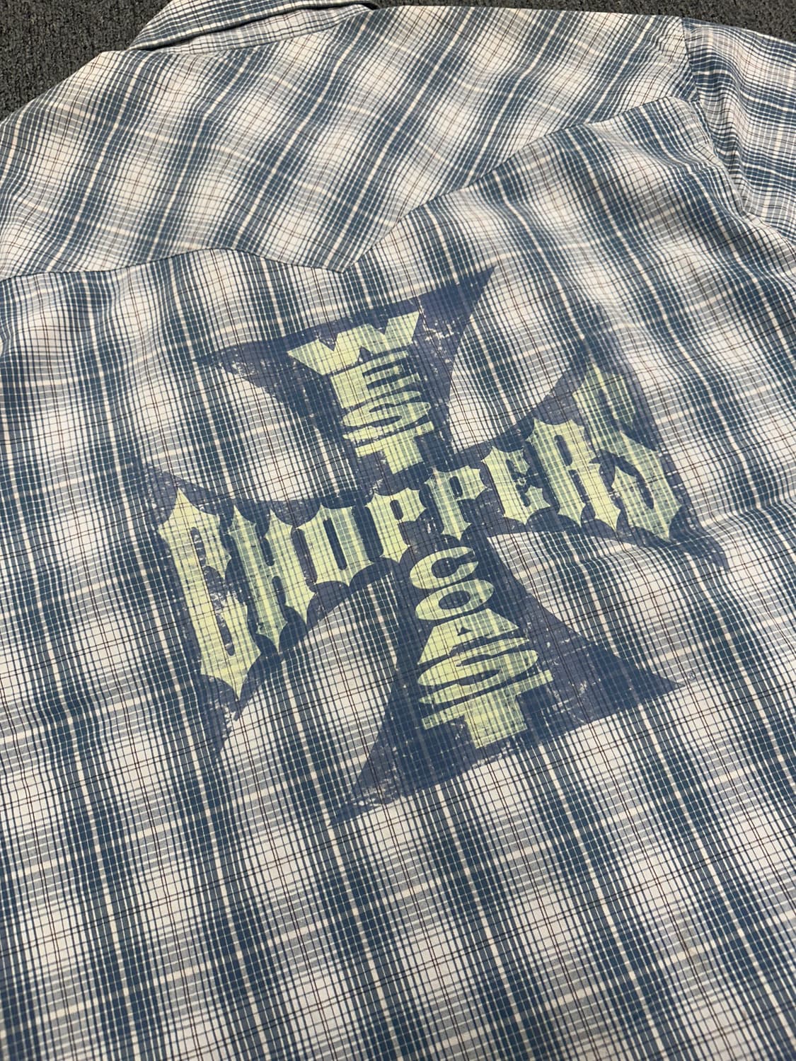 90s WEST COAST CHOPPERS OG 빈티지 체크 반팔셔츠 상품이미지2