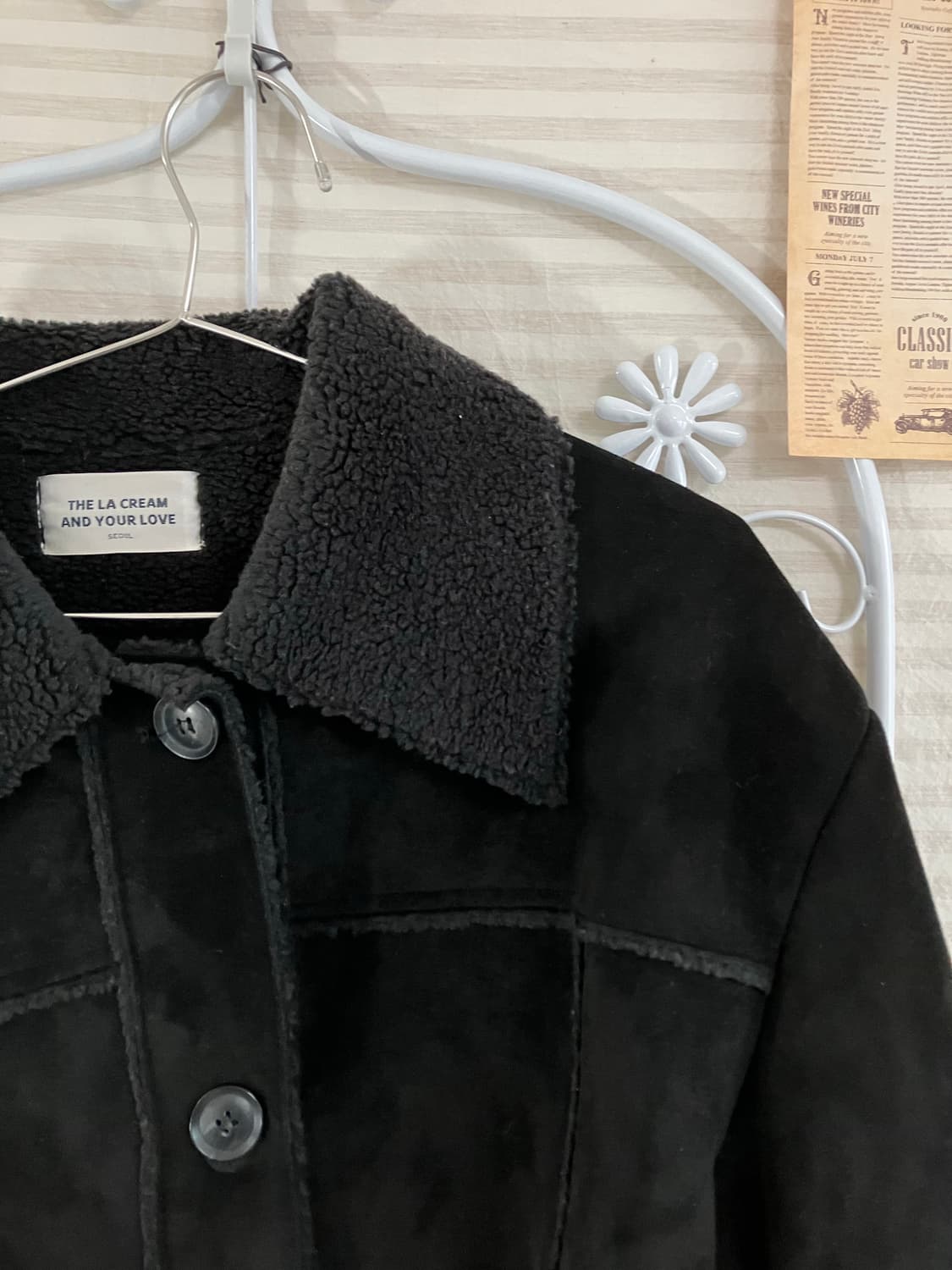 빈티지 블랙 크롭 무스탕 932 y2k 스트릿 갸루 펑키 일본빈티지 fa 상품이미지3