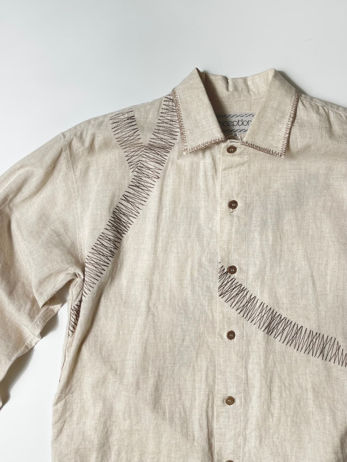 지그재그 스티치 린넨 셔츠  상품이미지8