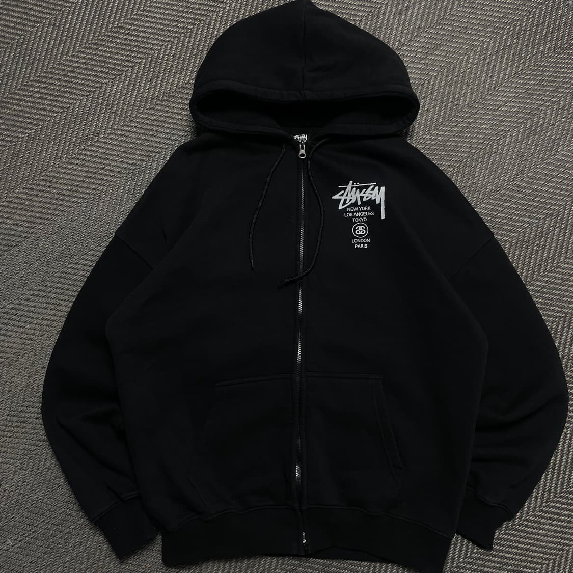 스투시 월드투어 후드집업 블랙y 5302 상품이미지1