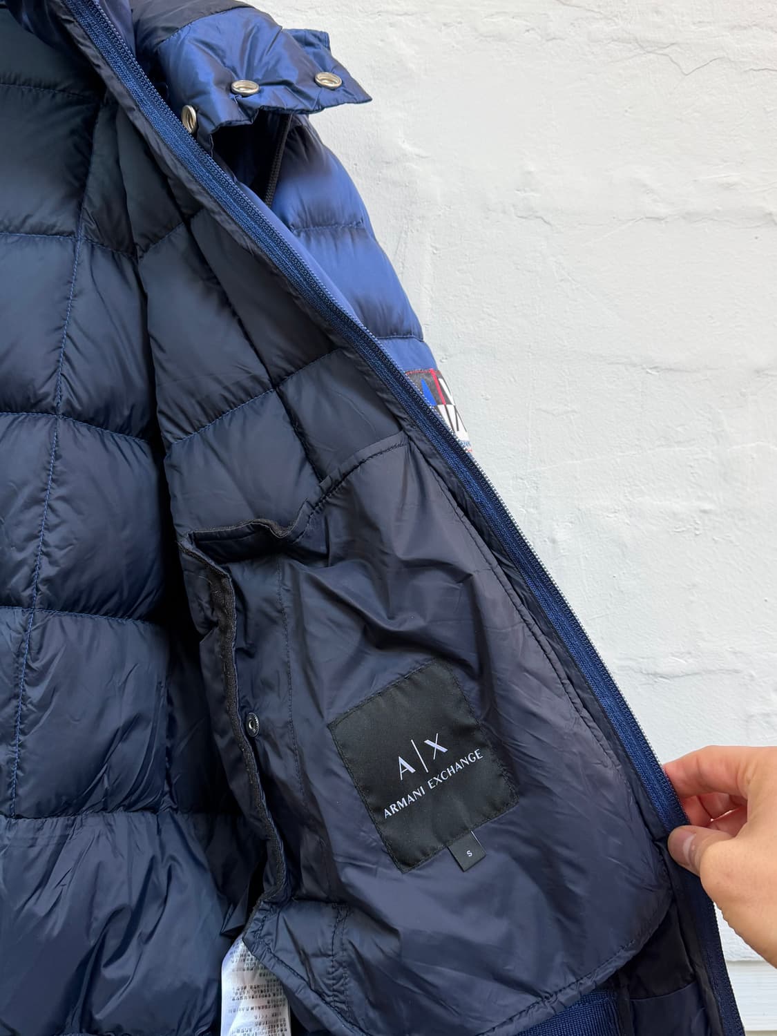 Armani Exchange 블루 다운 파카 자켓 S 상품이미지5