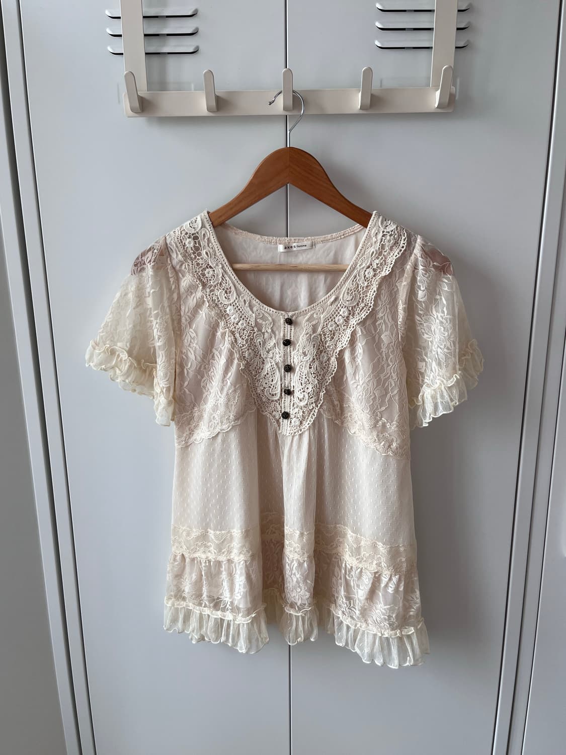 엑시즈팜 axes femme 장미 레이스 블라우스 상품이미지6