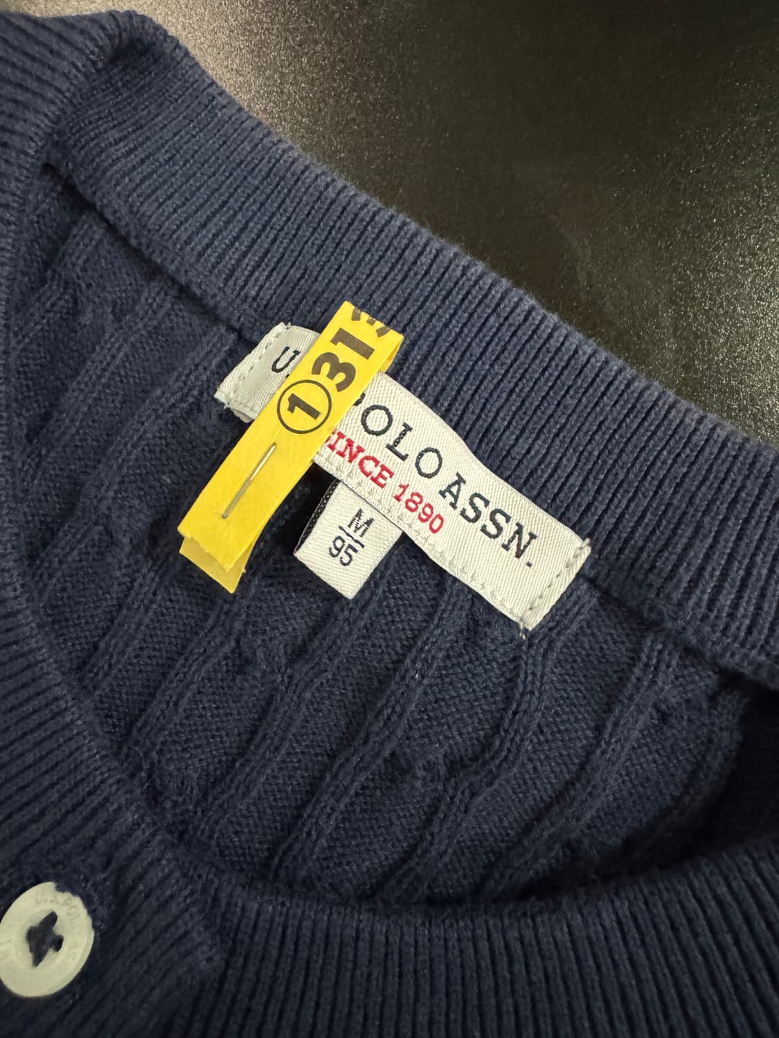 여성 us 폴로 꽈배기 가디건 M 네이비 상품이미지3