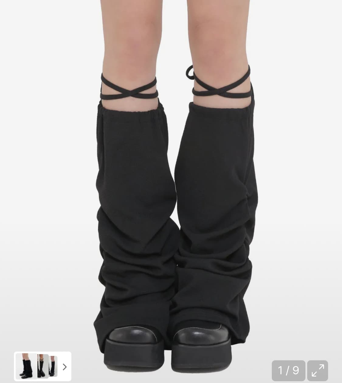 어글리쉐도우 셔링 레그워머 블랙 상품이미지1