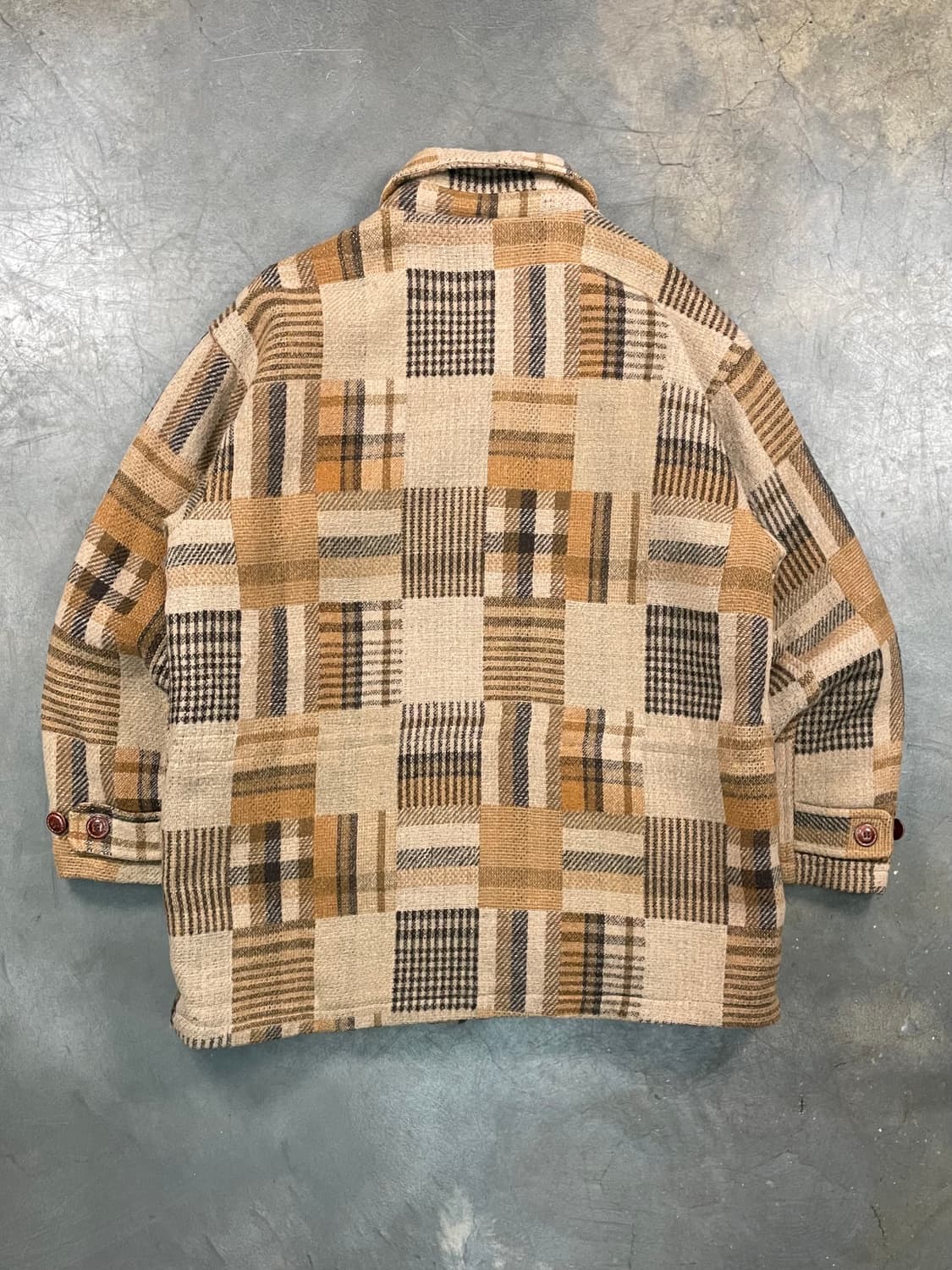 빈티지 체크 믹스 울 셔츠 자켓 상품이미지5