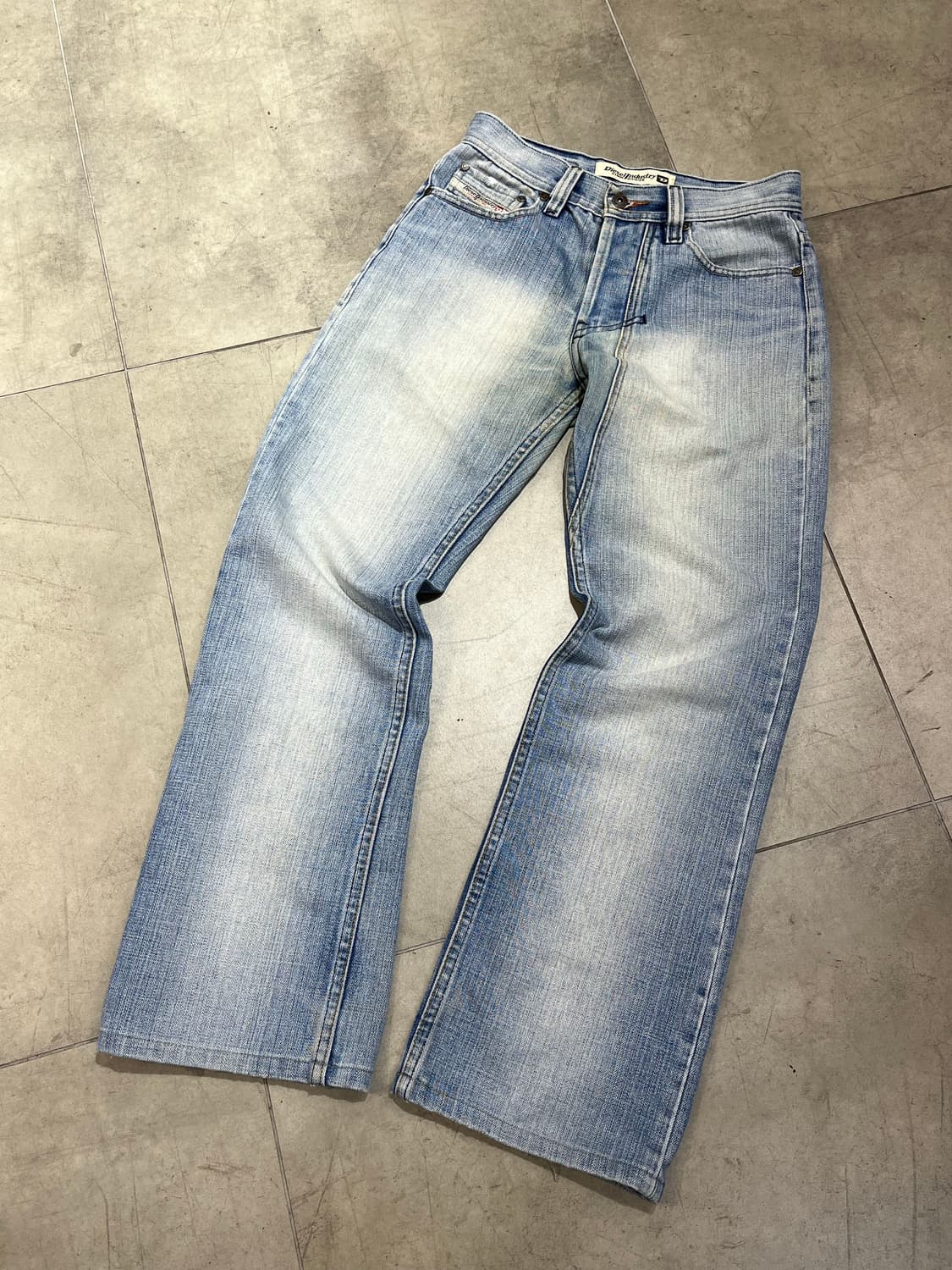 Diesel Industry 화이트 워싱 연청 와이드 데님 팬츠  상품이미지6