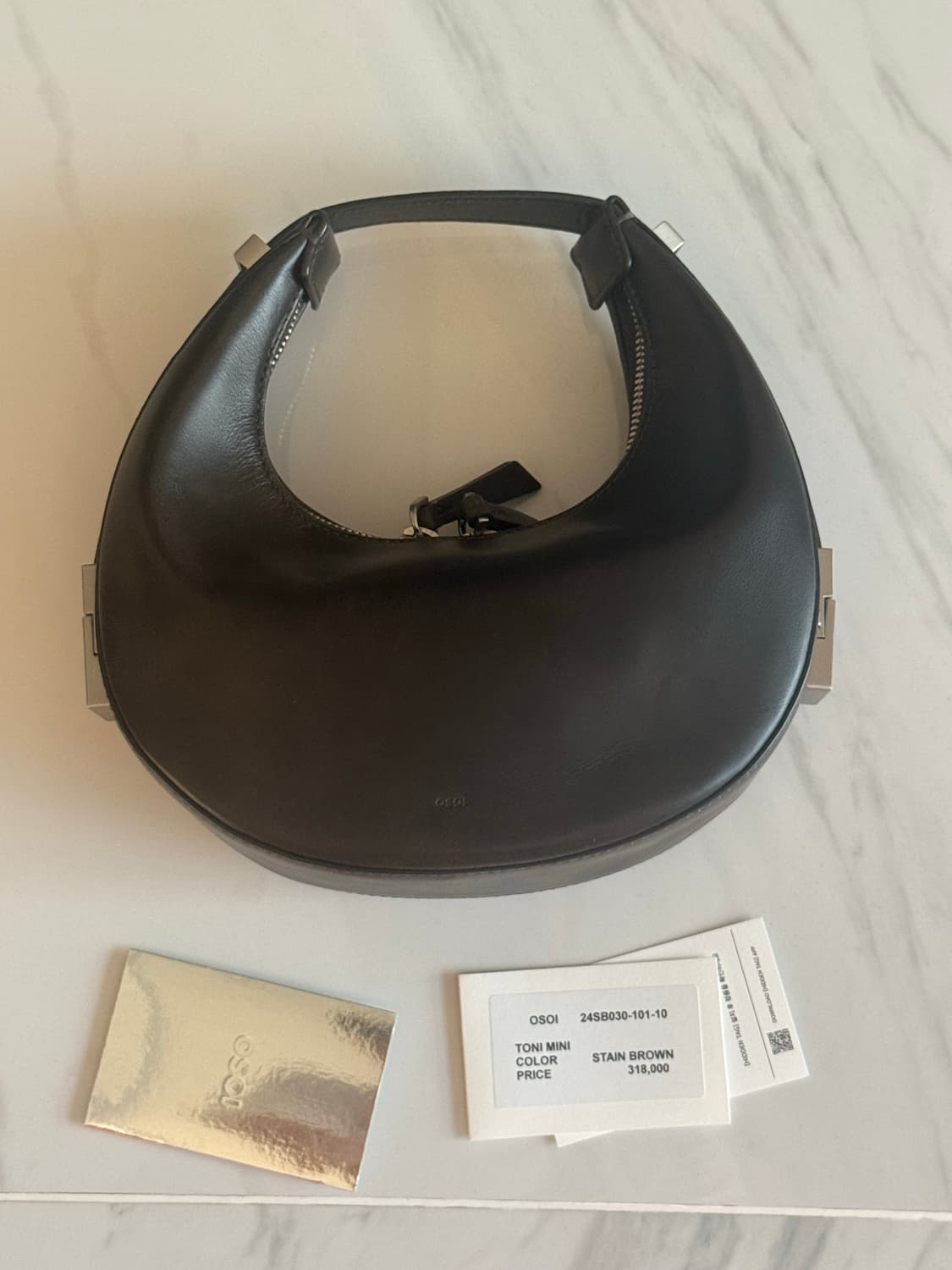 [무배] 오소이 토니 미니 숄더백 토트백 투웨이 스테인 브라운 osoi 상품이미지2