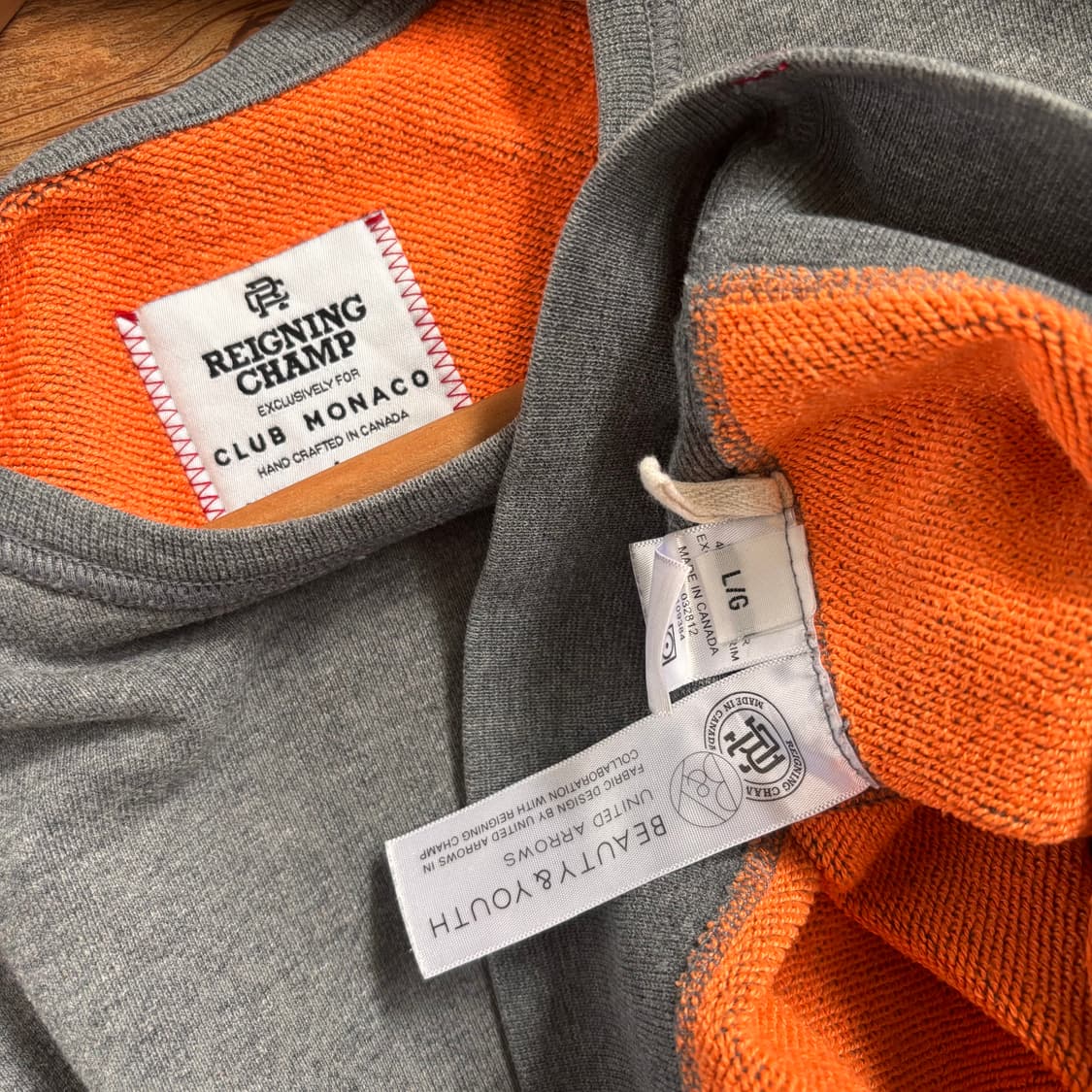 레이닝 챔프 맨투맨 티셔츠 L 입체적인 디테일 캐니다 상품이미지4