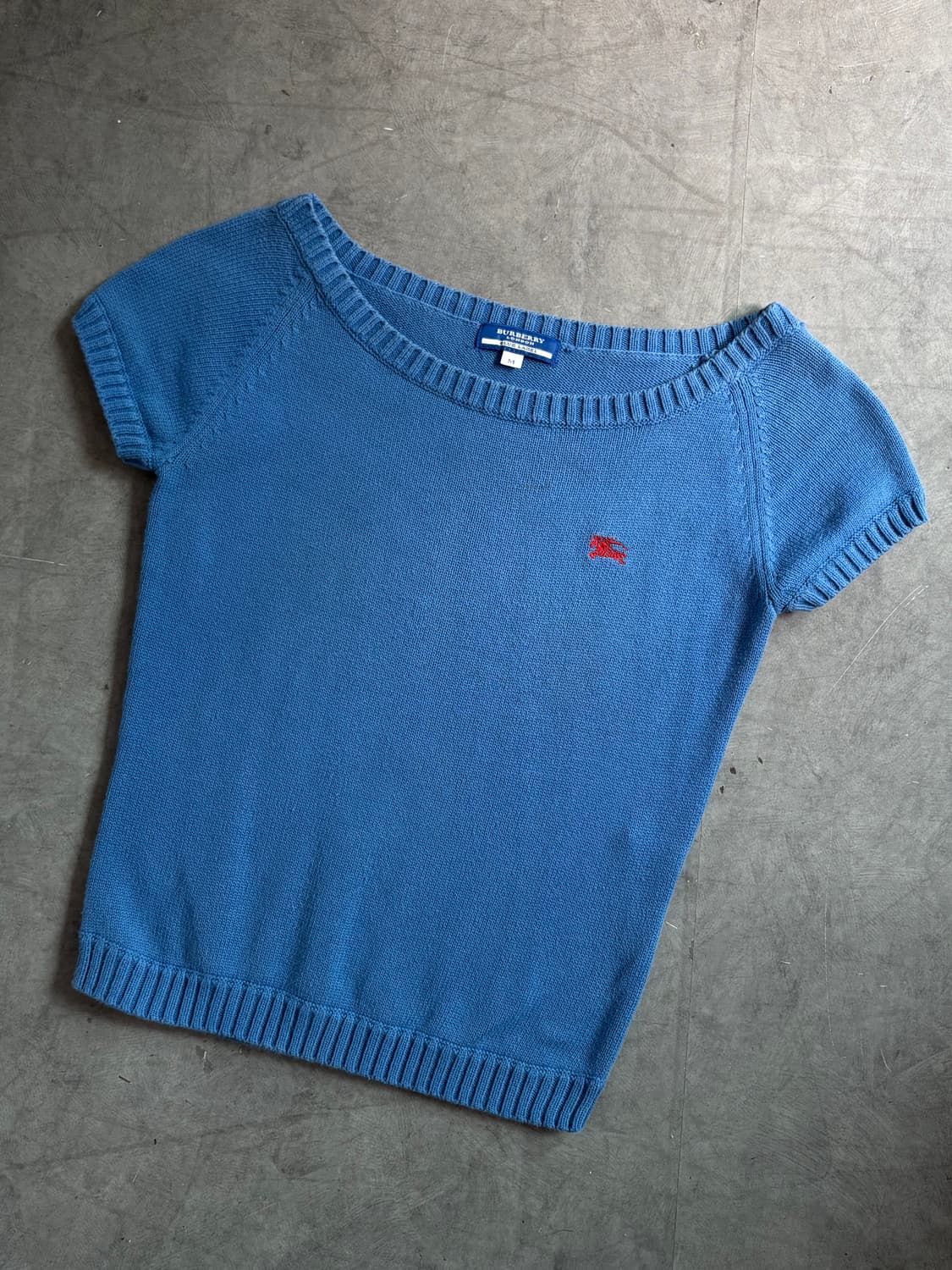 Burberry 버버리 블루라벨 코발트 블루 반팔 니트 상품이미지1
