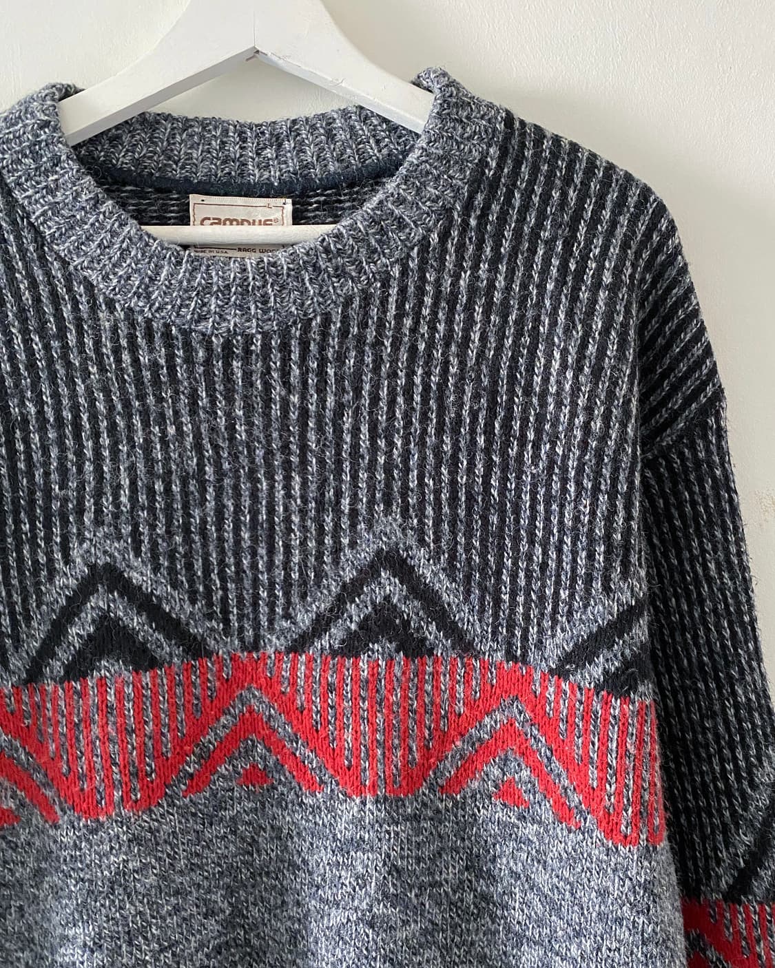 80s 빈티지 CAMPUS 울 니트 스웨터 상품이미지5